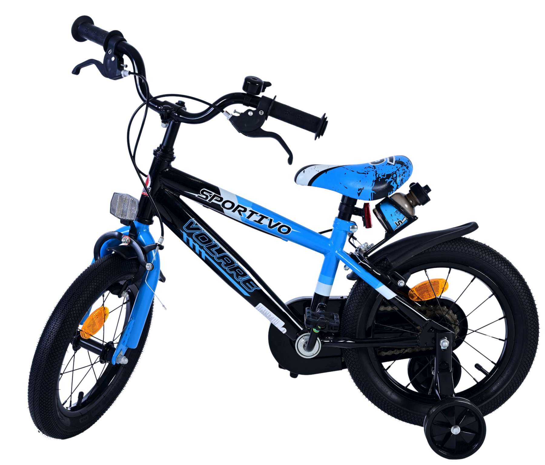 Kinderfahrrad Sportivo für Jungen 14 Zoll Kinderrad Blau Schwarz