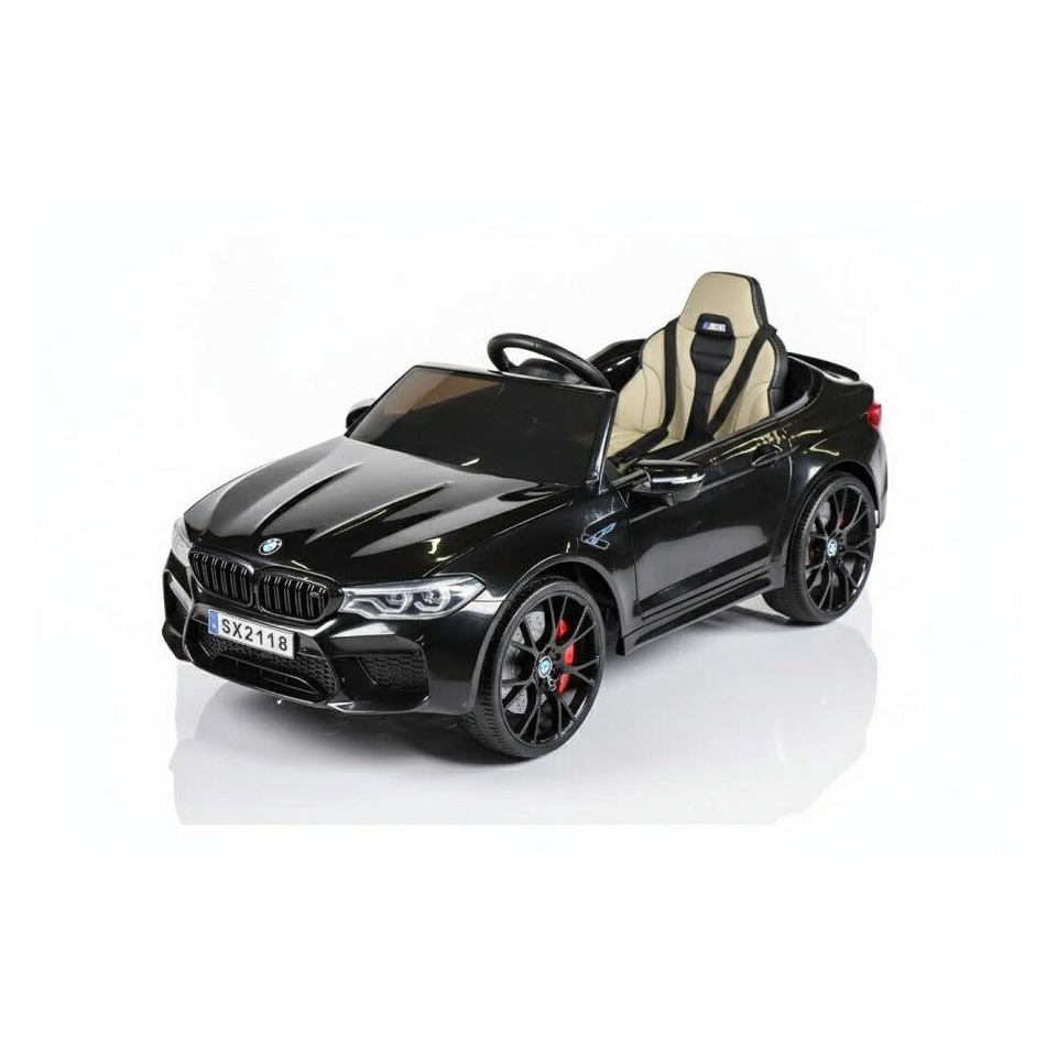 ES-Toys Elektro Kinderfahrzeug „BMW M5 Drift Version“ – lizenziert – 2x 12V7A Akku, 2 Motoren- 2,4Ghz Fernsteuerung, MP3, Ledersitz+EVA