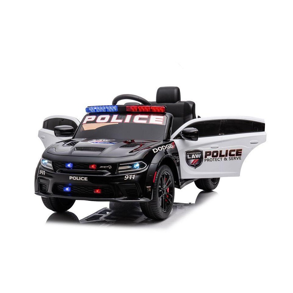 ES-Toys Kinderfahrzeug – Elektro Auto „Dodge Polizei“ lizenziert – 12V Akku,2 Motoren- 2,4Ghz + Ledersitz, MP3 ES-Toys Kinderfahrzeug – Elektro Auto „Dodge Polizei“ lizenziert – 12V Akku,2 Motoren- 2,4Ghz + Ledersitz, MP3