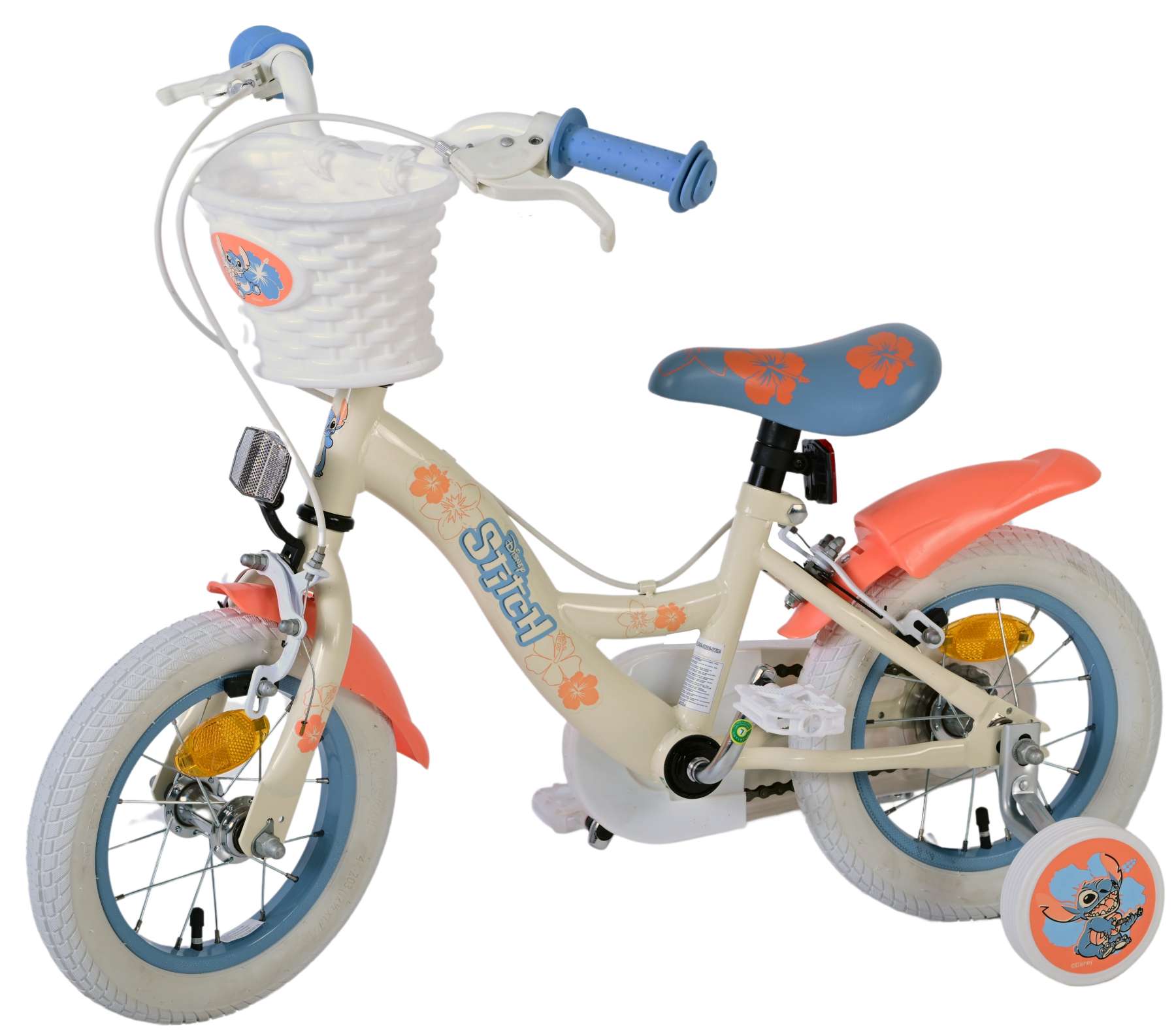 Kinderfahrrad Disney Stitch Mädchen 12 Zoll Kinderrad in Cremefarbend