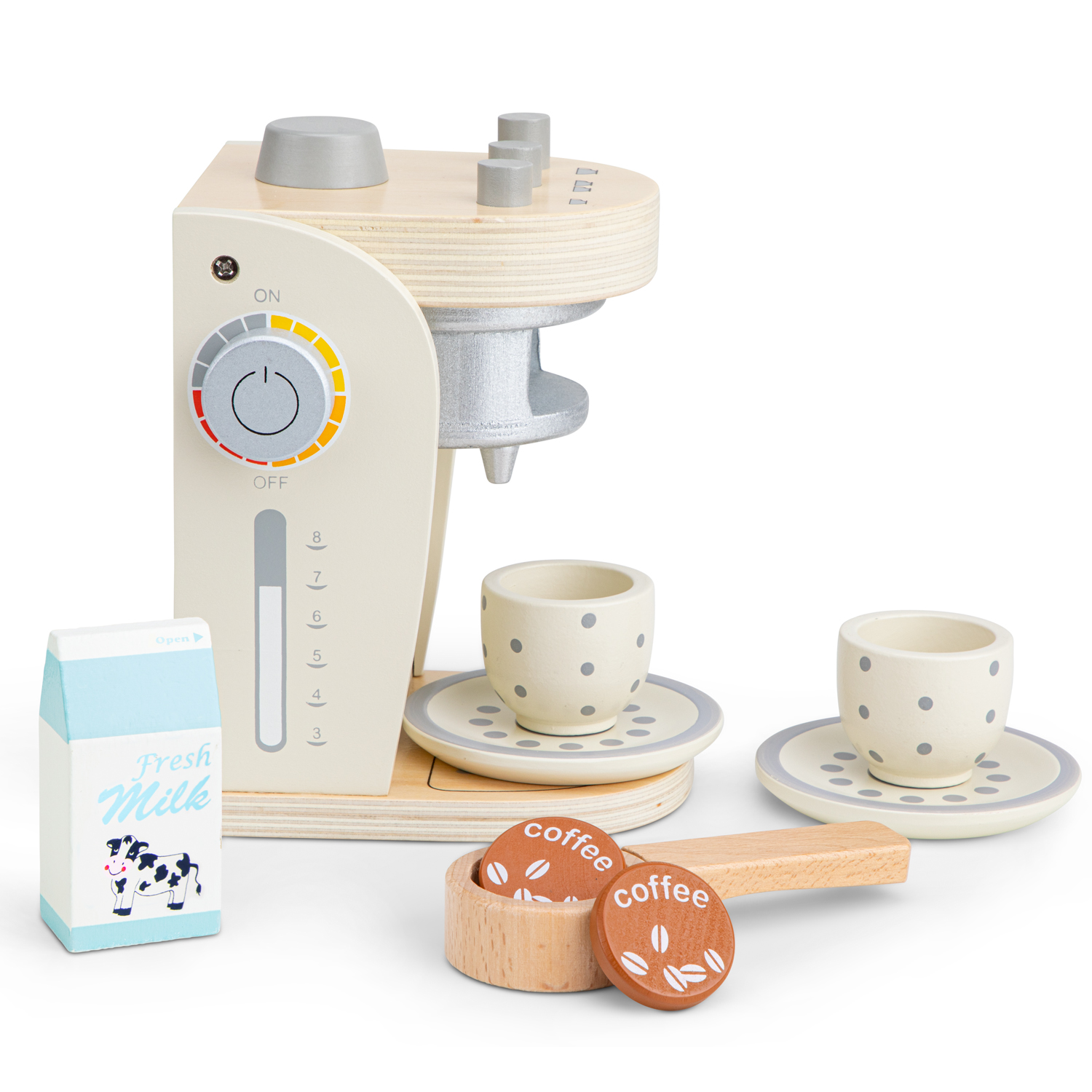 Kaffeemaschine für Kinder Creme Kinderküchen-Zubehör Kinderspielzeug