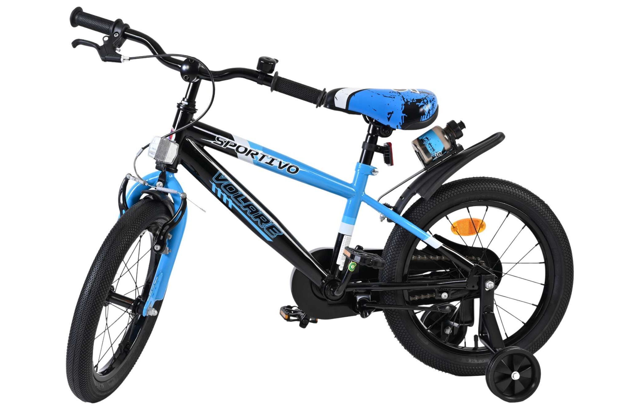 Kinderfahrrad Sportivo für Jungen 16 Zoll Kinderrad in Blau Schwarz Kinderfahrrad Sportivo für Jungen 16 Zoll Kinderrad in Blau Schwarz