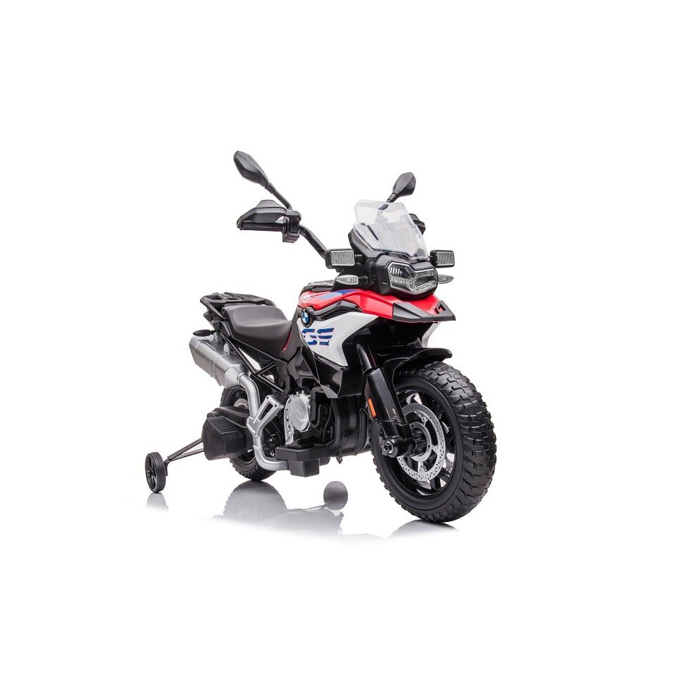 ES-Toys Elektro Kindermotorrad BMW F850 GS – 12V7A Akku – mit Stützräder, Musik und Lichter -EVA Reifen