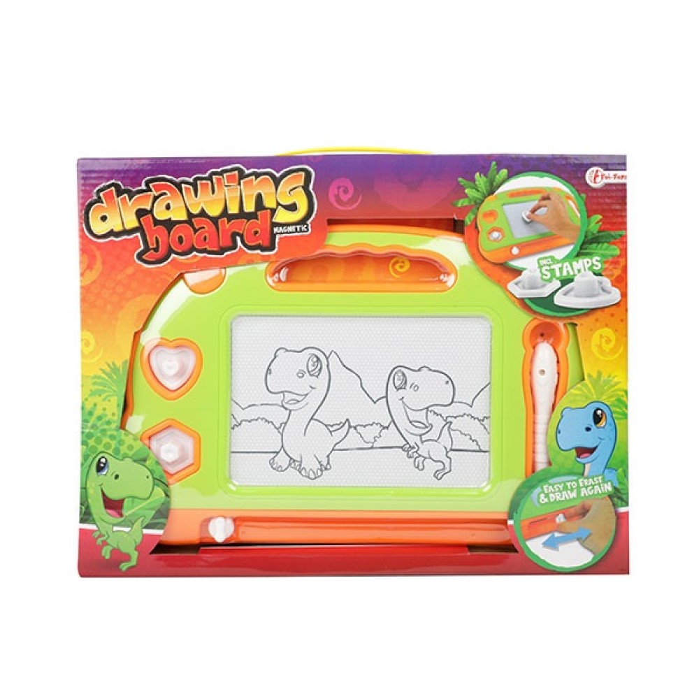 Zeichenbrett Dinosaurier mit Stift und Formen Zeichenbrett Dinosaurier mit Stift und Formen