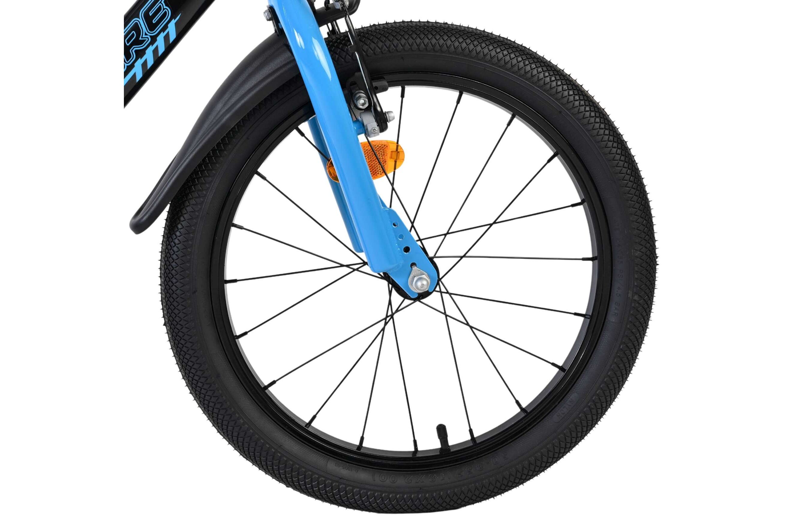 Volare Kinderfahrrad Sportivo für Jungen 18 Zoll Kinderrad in Blau Schwarz, Zwei Handbremsen
