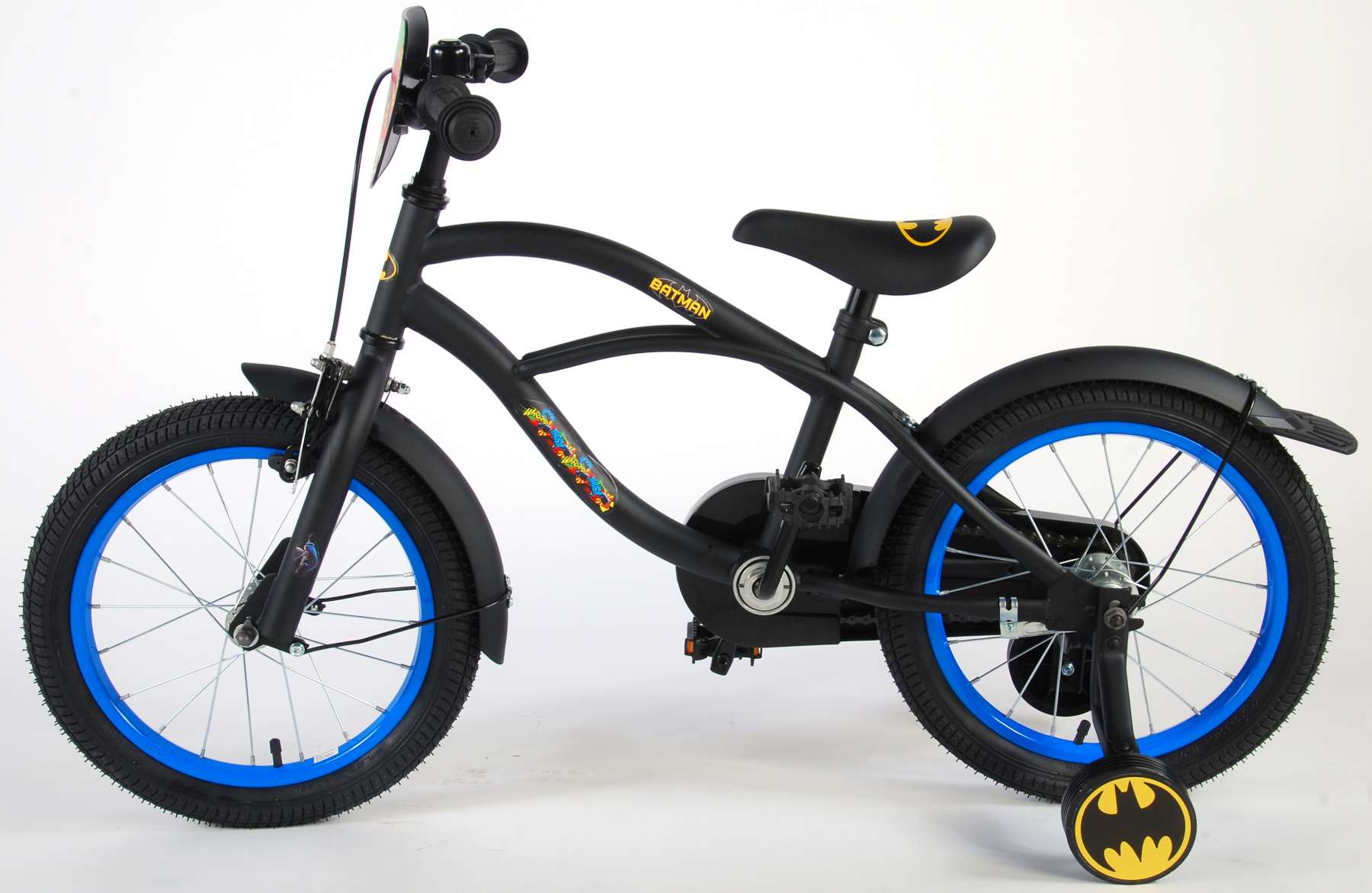 Kinderfahrrad Batman für Jungen 16 Zoll Kinderrad in Schwarz