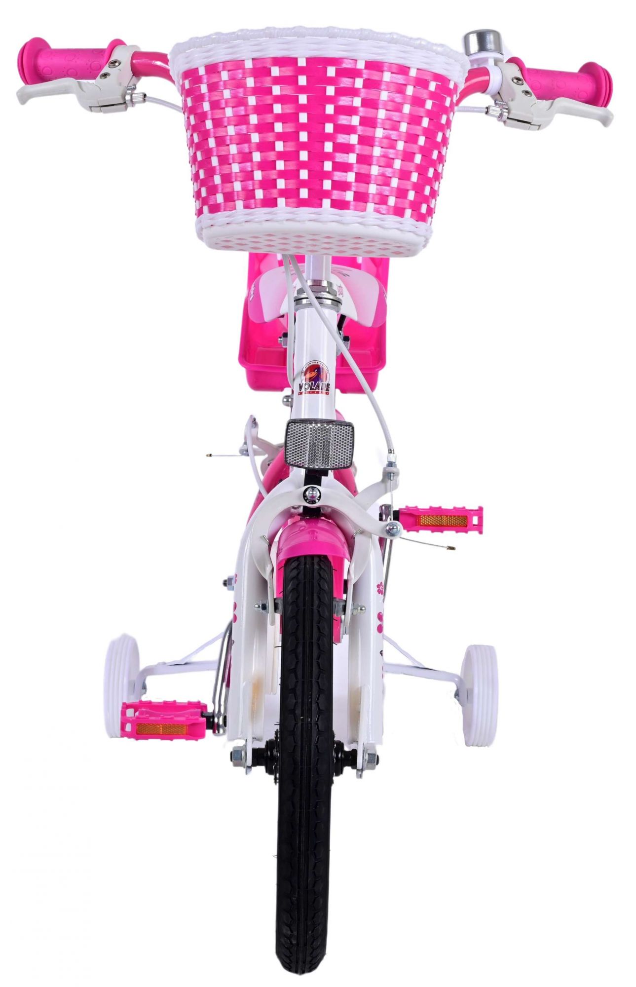Kinderfahrrad Lovely für Mädchen 14 Zoll Kinderrad Rosa Weiß Fahrrad