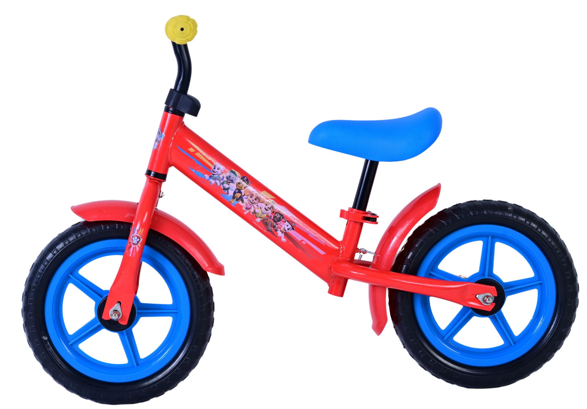 Volare Laufrad Paw Patrol 12 Zoll aus Metall, Kinderlaufrad ab 2 Jahren mit verstellbarem Sattel