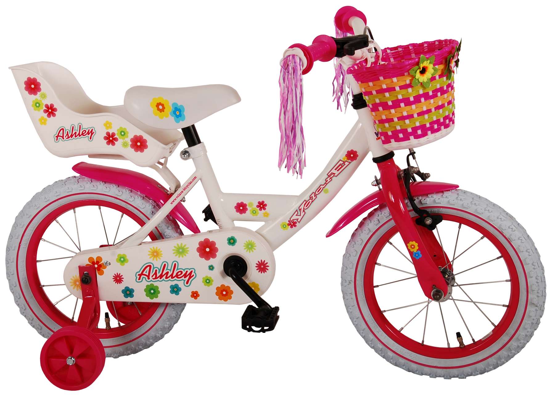 Kinderfahrrad Ashley für Mädchen 14 Zoll Kinderrad in Weiß