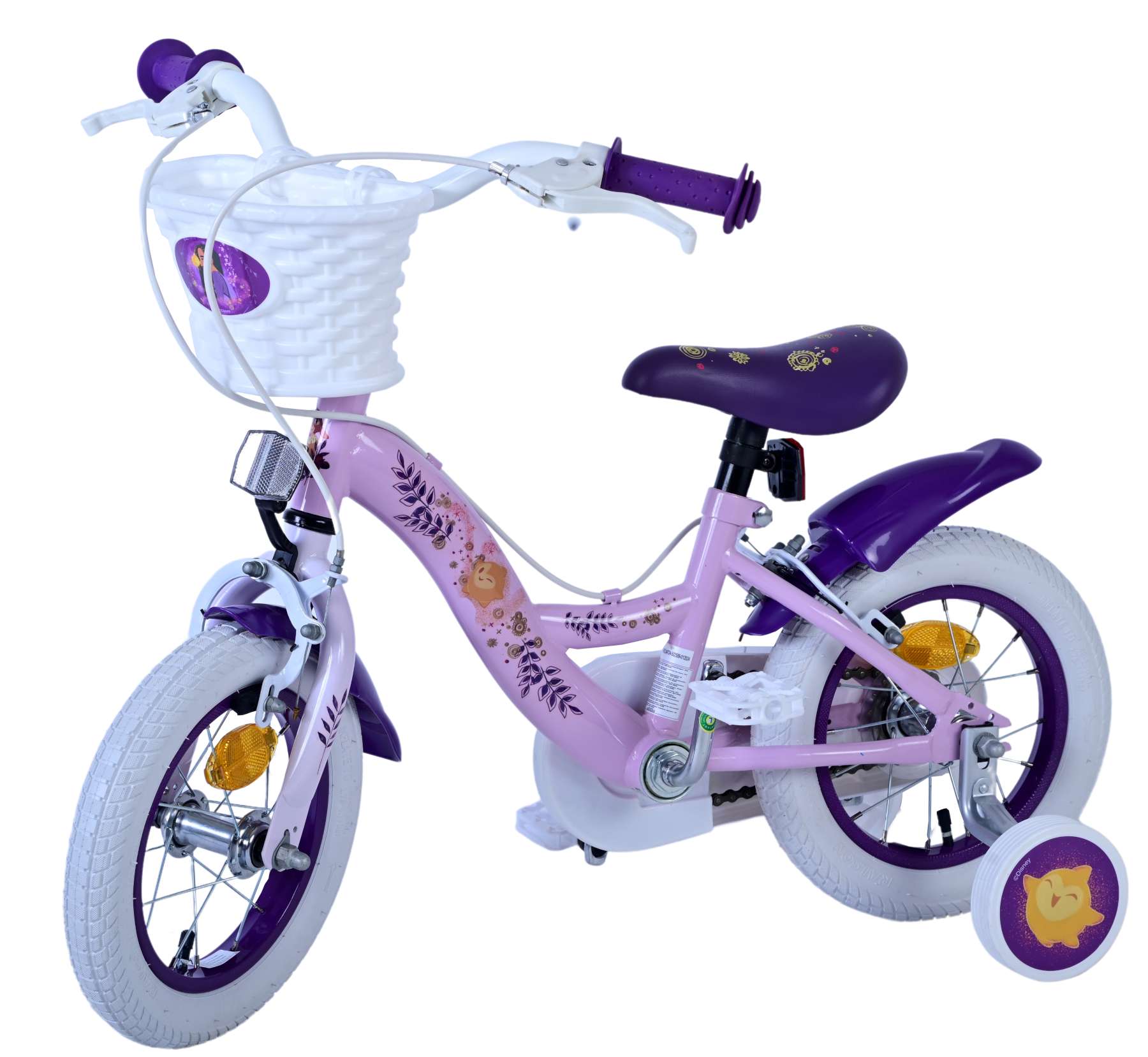 Kinderfahrrad Disney Wish für Mädchen 12 Zoll Kinderrad in Lila 