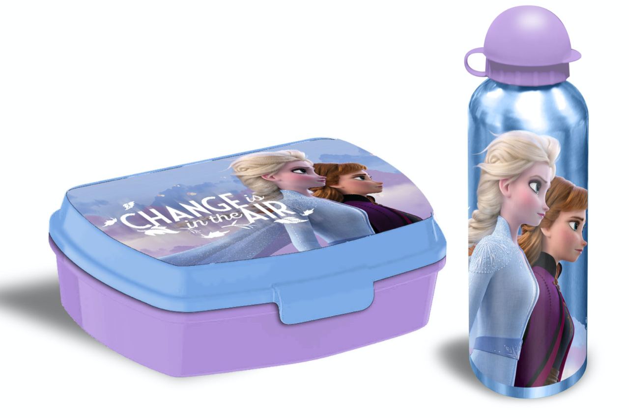 LUNCH SET Trinkflasche und Brotdose Frozen die Eiskönigin  Elsa Anna