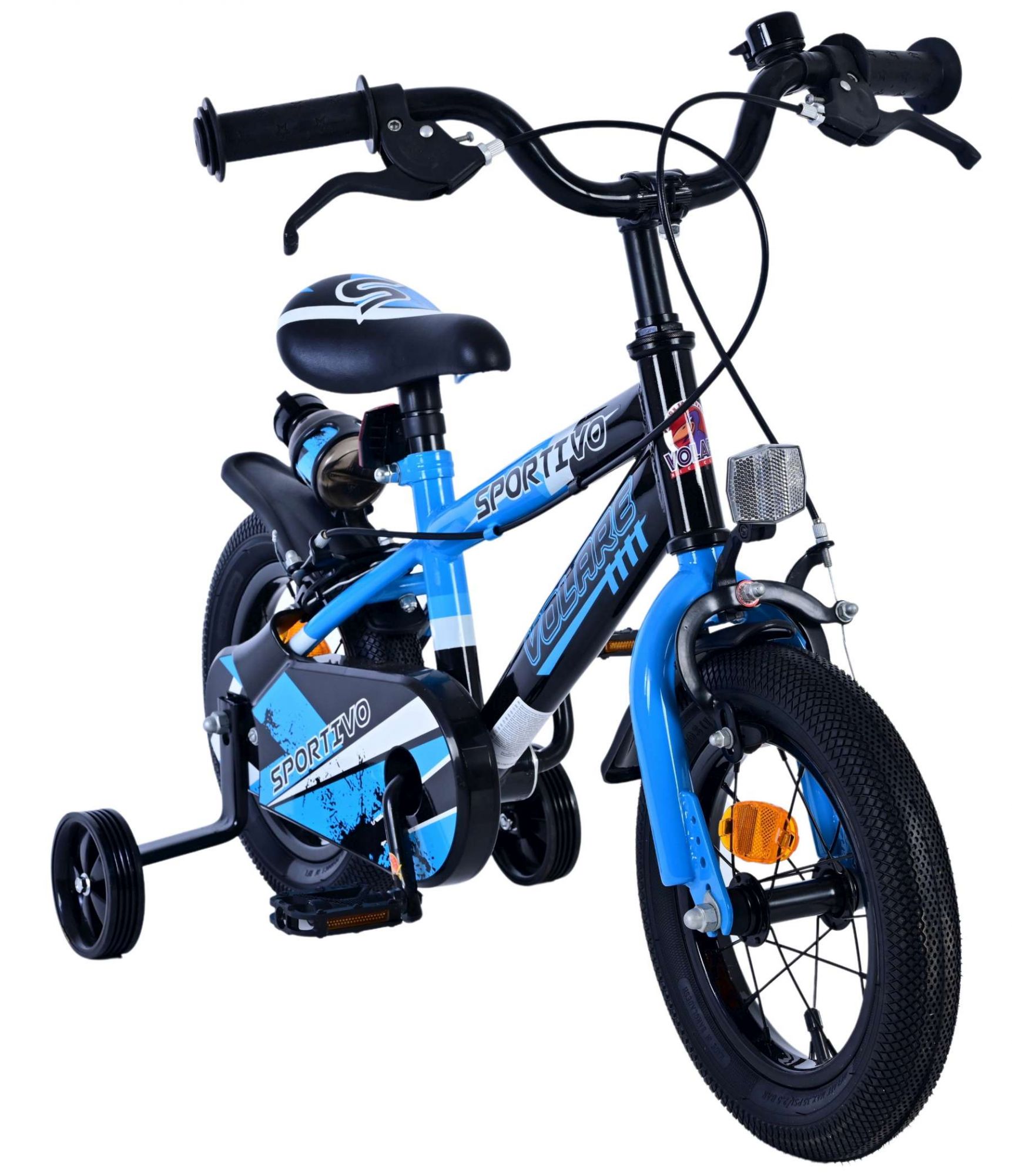 Kinderfahrrad Sportivo für Jungen 12 Zoll Kinderrad Schwarz Blau