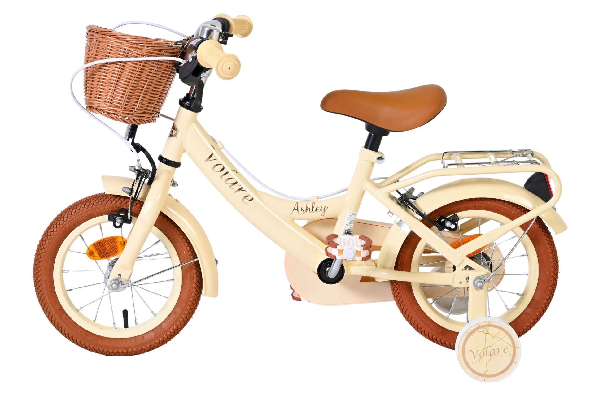 Volare Kinderfahrrad Ashley für Mädchen 12 Zoll Kinderrad in Creme, Zwei Handbremsen Volare Kinderfahrrad Ashley für Mädchen 12 Zoll Kinderrad in Creme, Zwei Handbremsen