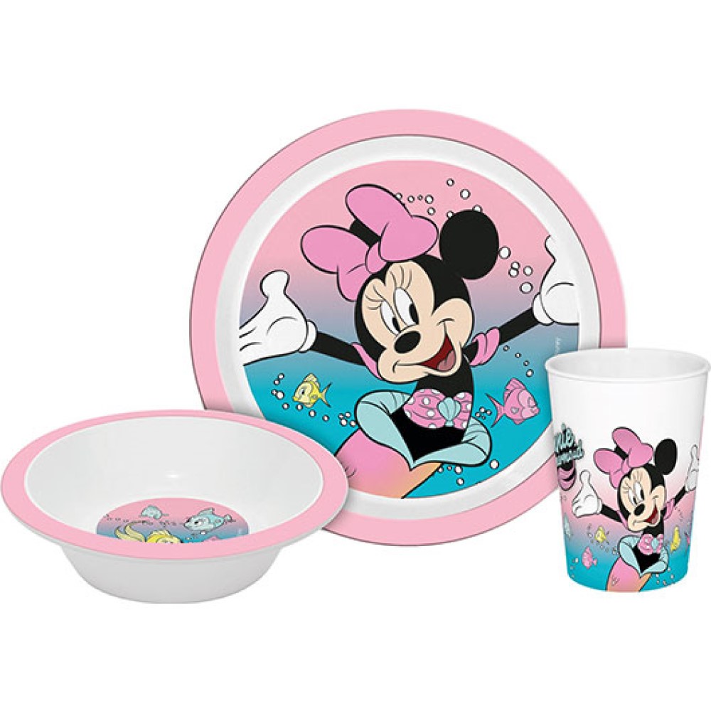 Minnie Mouse Disney Geschirrset Teller Schüssel Becher Minnie Mouse Disney Geschirrset Teller Schüssel Becher
