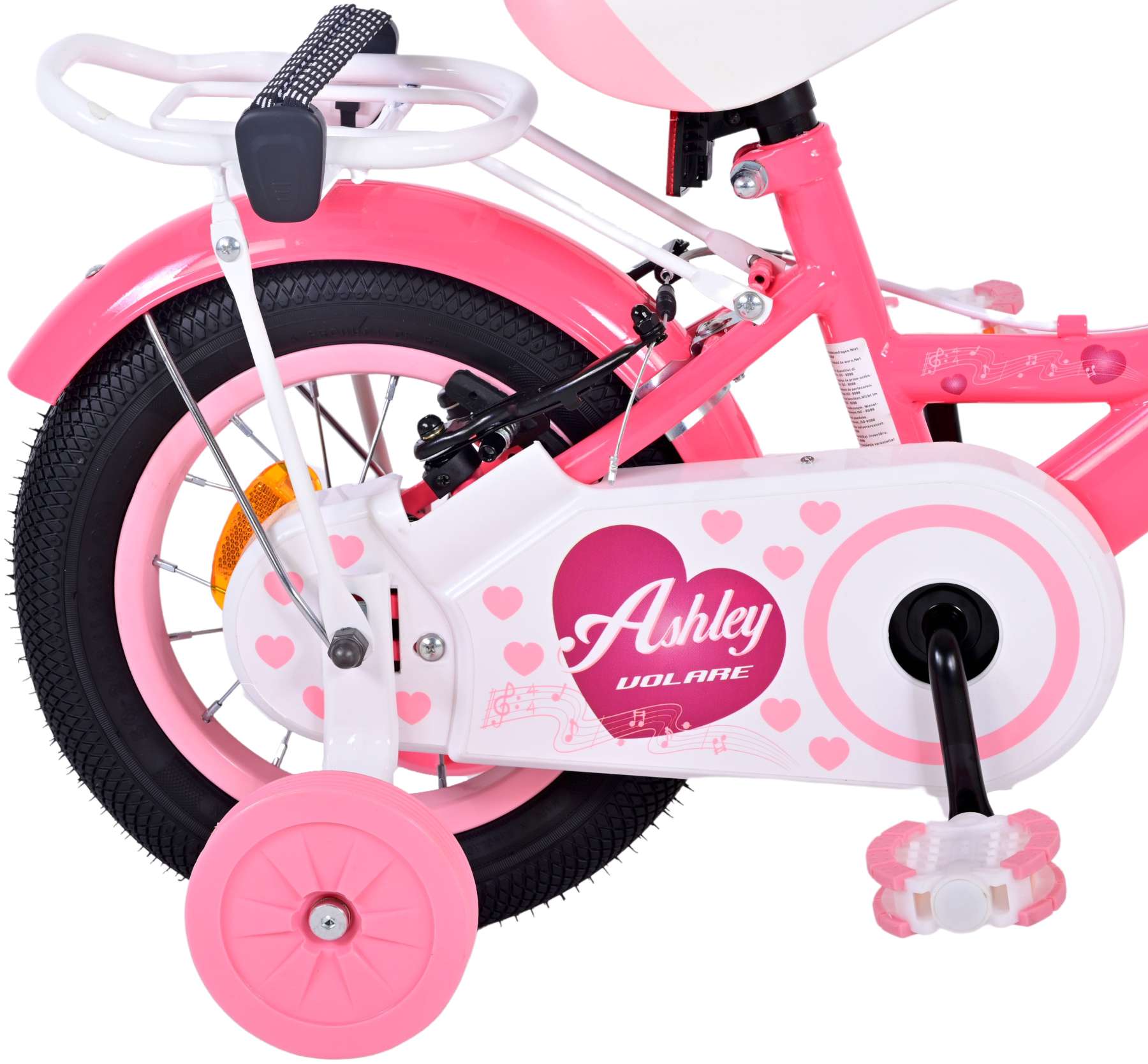 Kinderfahrrad Ashley für Mädchen 12 Zoll Kinderrad in Rosa/Rot
