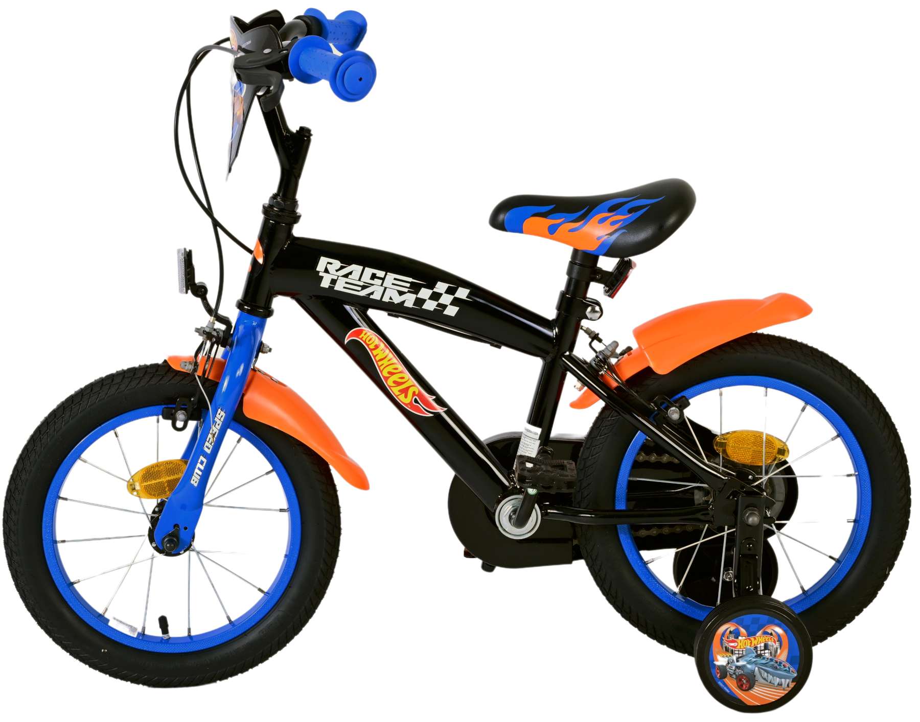 Kinderfahrrad Hot Wheels für Jungen Schwarz Fahrrad 14 Zoll Kinderrad