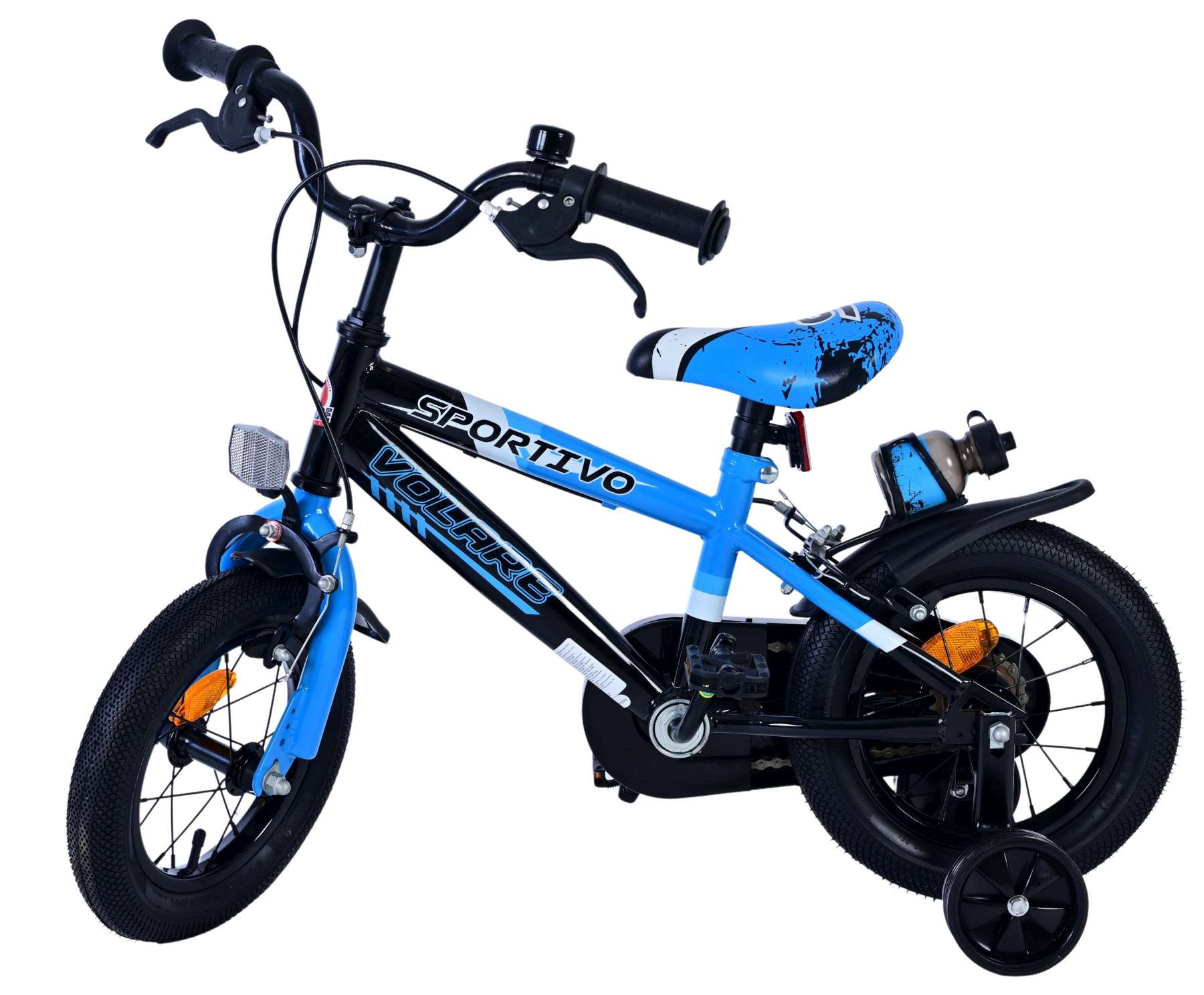 Kinderfahrrad Sportivo für Jungen 12 Zoll Kinderrad Schwarz Blau