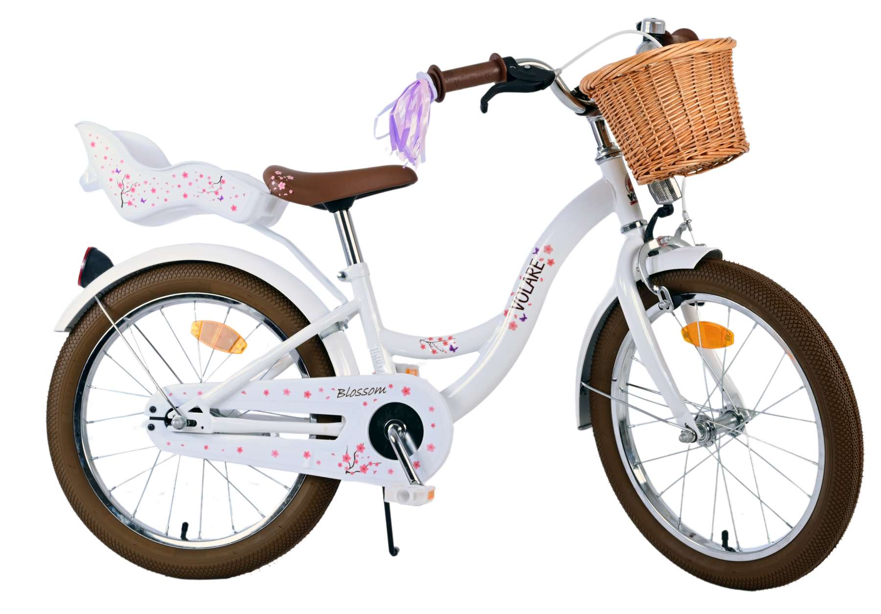 Kinderfahrrad Blossom Fahrrad für Mädchen 18 Zoll Kinderrad in Weiß