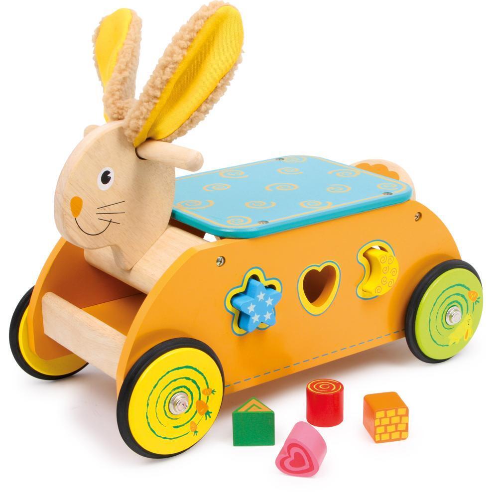 Lernspiel Babyspiel Lernlaufwagen Rutscher Hase mit Steckspiel Kinder