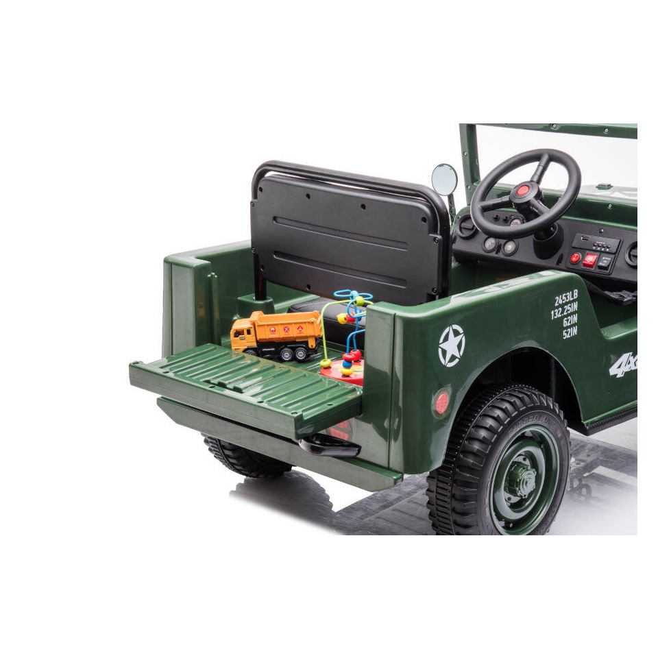 ES-Toys Kinderfahrzeug – Elektro Auto Offroad mit 12V7A Akku und 4x35W Motoren „Militär Grün“ 2,4Ghz+Ledersitz+EVA ES-Toys Kinderfahrzeug – Elektro Auto Offroad mit 12V7A Akku und 4x35W Motoren „Militär Grün“ 2,4Ghz+Ledersitz+EVA
