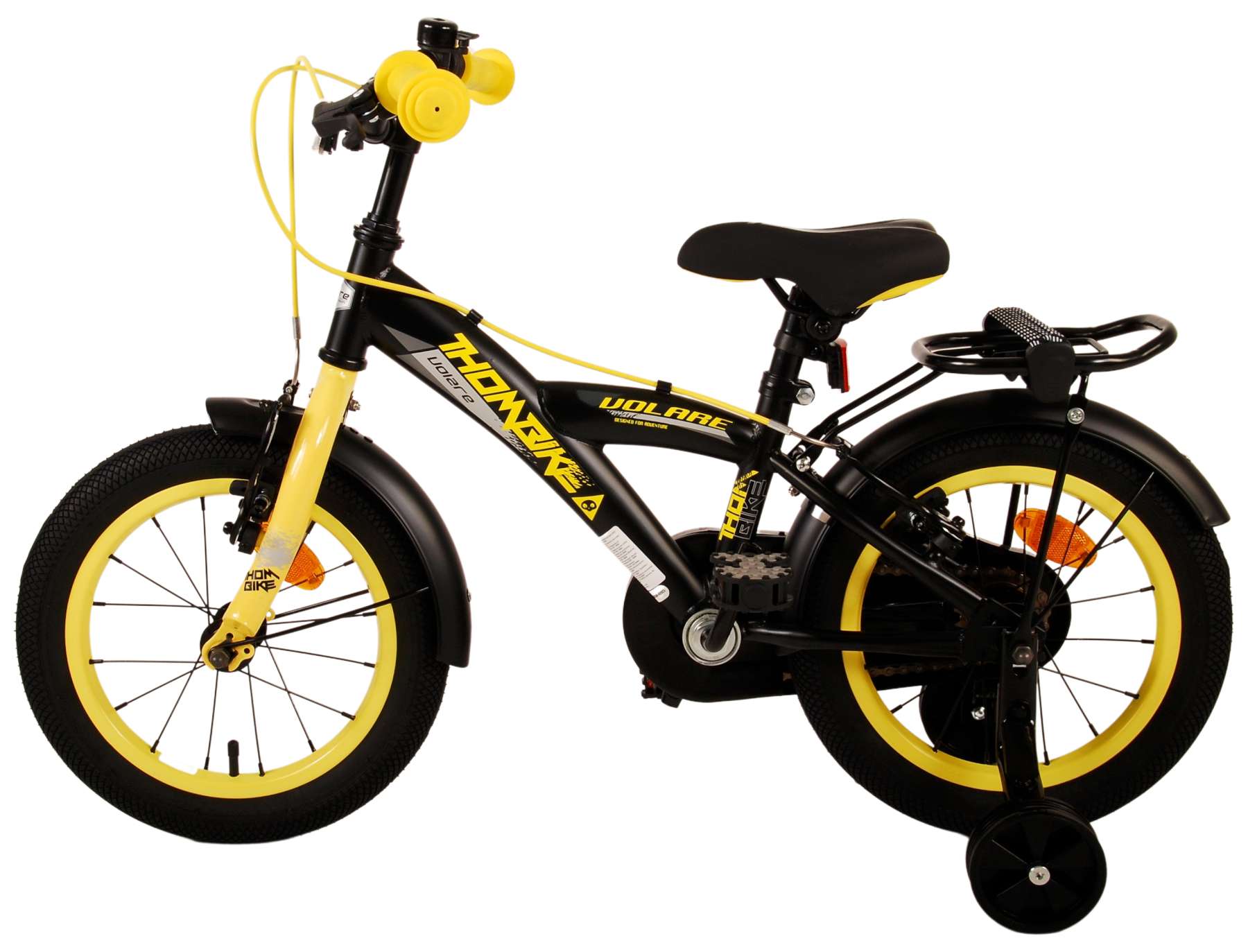 Kinderfahrrad Thombike für Jungen 14 Zoll Kinderrad in Schwarz Gelb