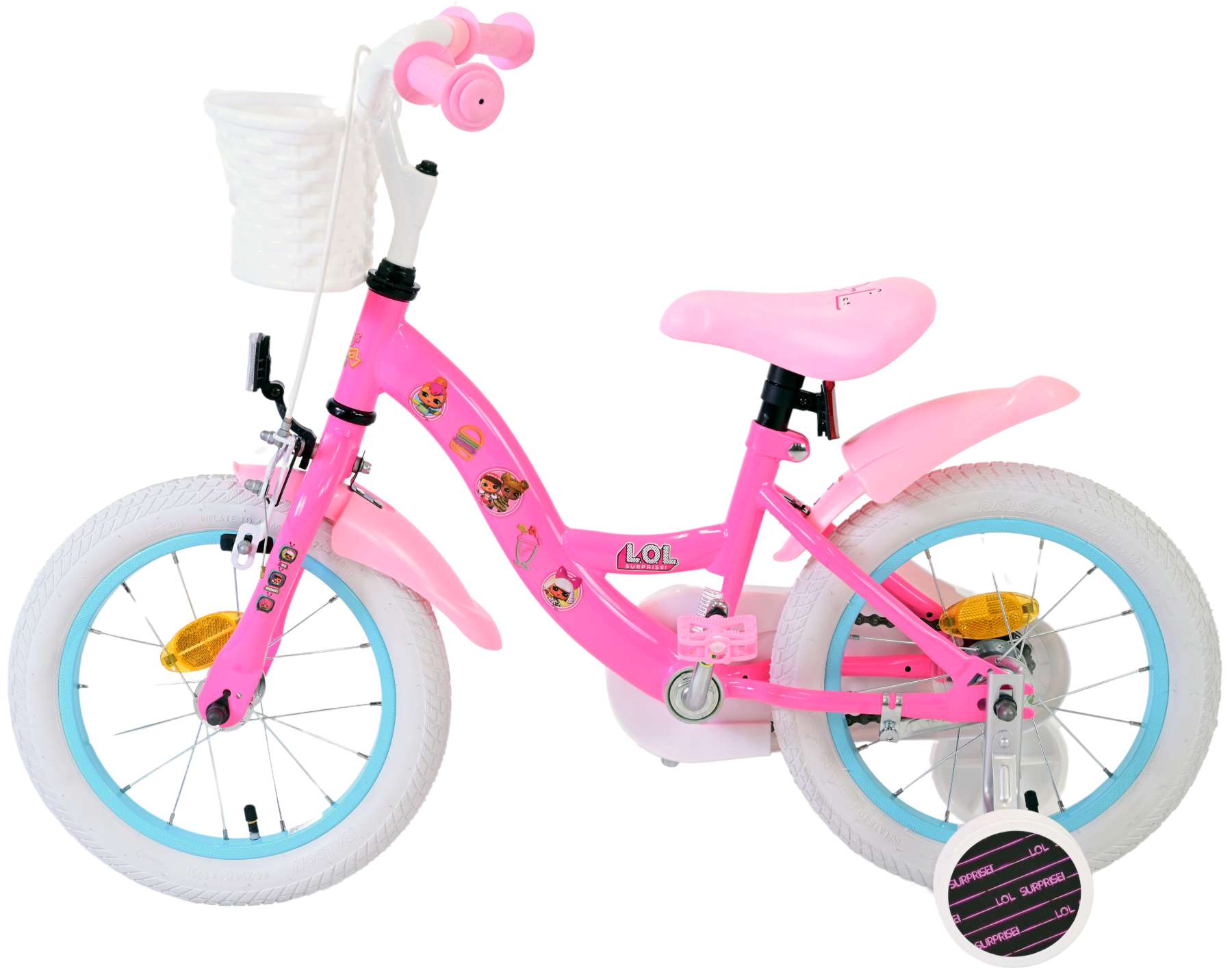 Kinderfahrrad LOL Surprse für Mädchen Fahrrad Rosa 14 Zoll Kinderrad