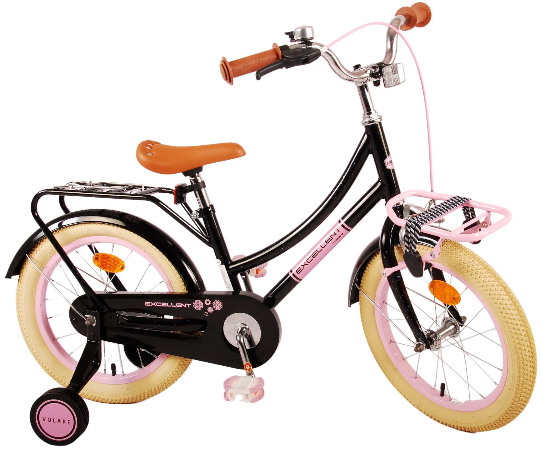 Kinderfahrrad Excellent Fahrrad für Mädchen 16 Zoll Kinderrad Schwarz