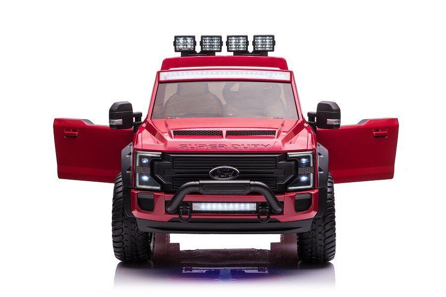 Elektro Kinderauto "Ford Super Duty" MP3 + Leder + EVA in Rot