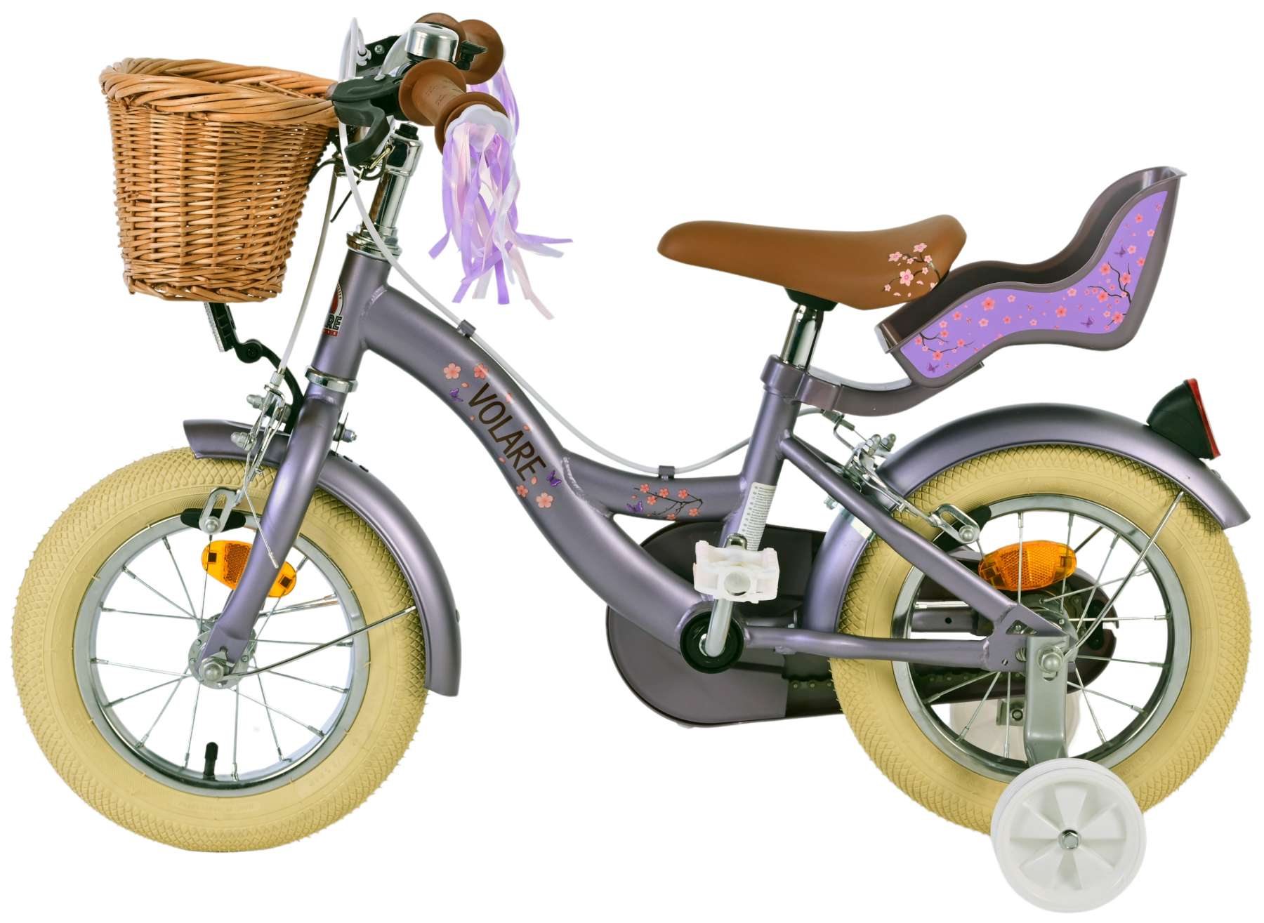 Kinderfahrrad Blossom für Mädchen 12 Zoll Kinderrad in Lila