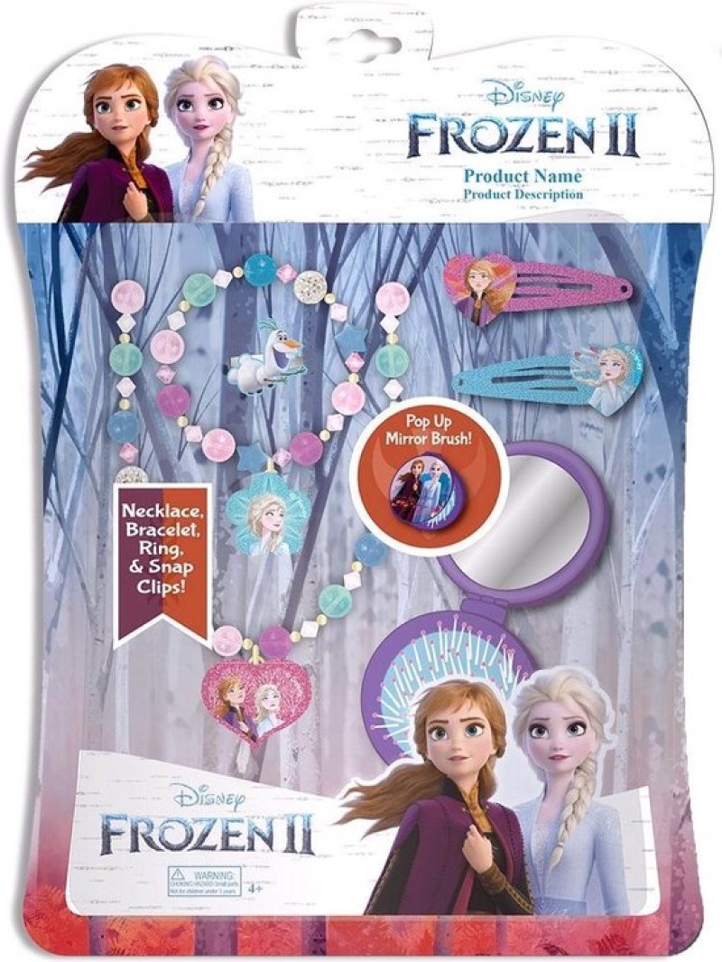 Disney Frozen - Set mit 6 Haar Schmuck mit Bürste und Spiegel
