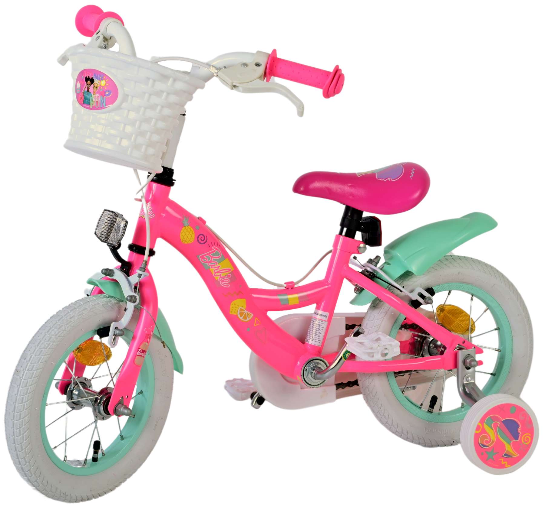 Kinderfahrrad Barbie Fahrrad für Mädchen 12 Zoll Kinderrad in Rosa