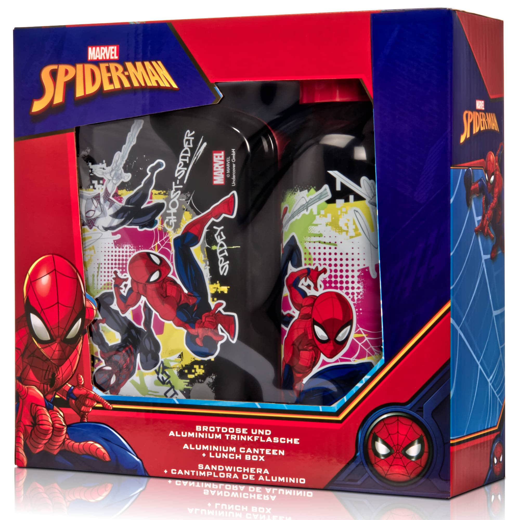 Spiderman Lunchset Brotdose Aluminium Trinkflasche für Schule Marvel Spiderman Lunchset Brotdose Aluminium Trinkflasche für Schule Marvel