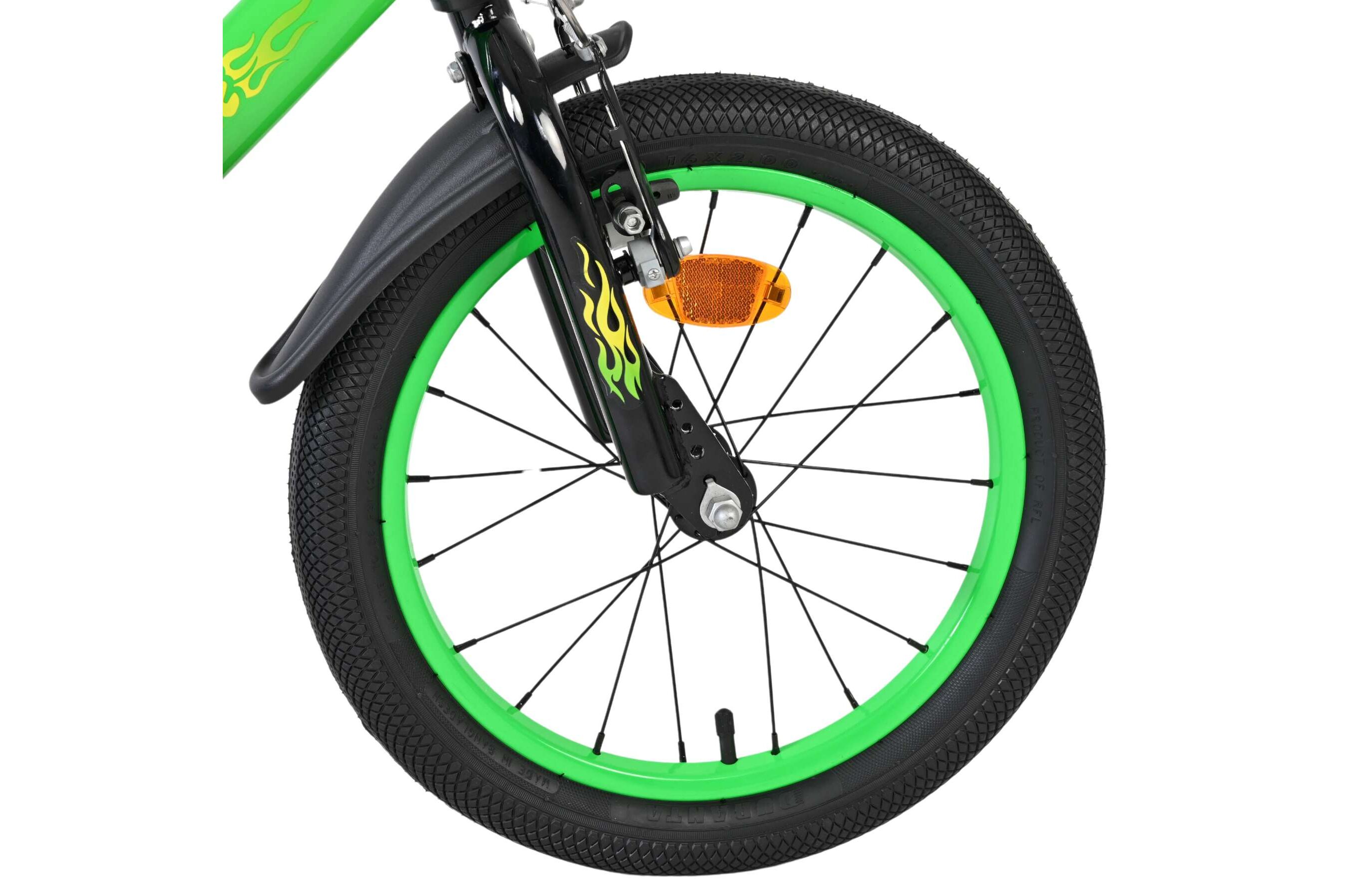 Volare Kinderfahrrad Strike für Jungen 16 Zoll Kinderrad in Schwarz Grün