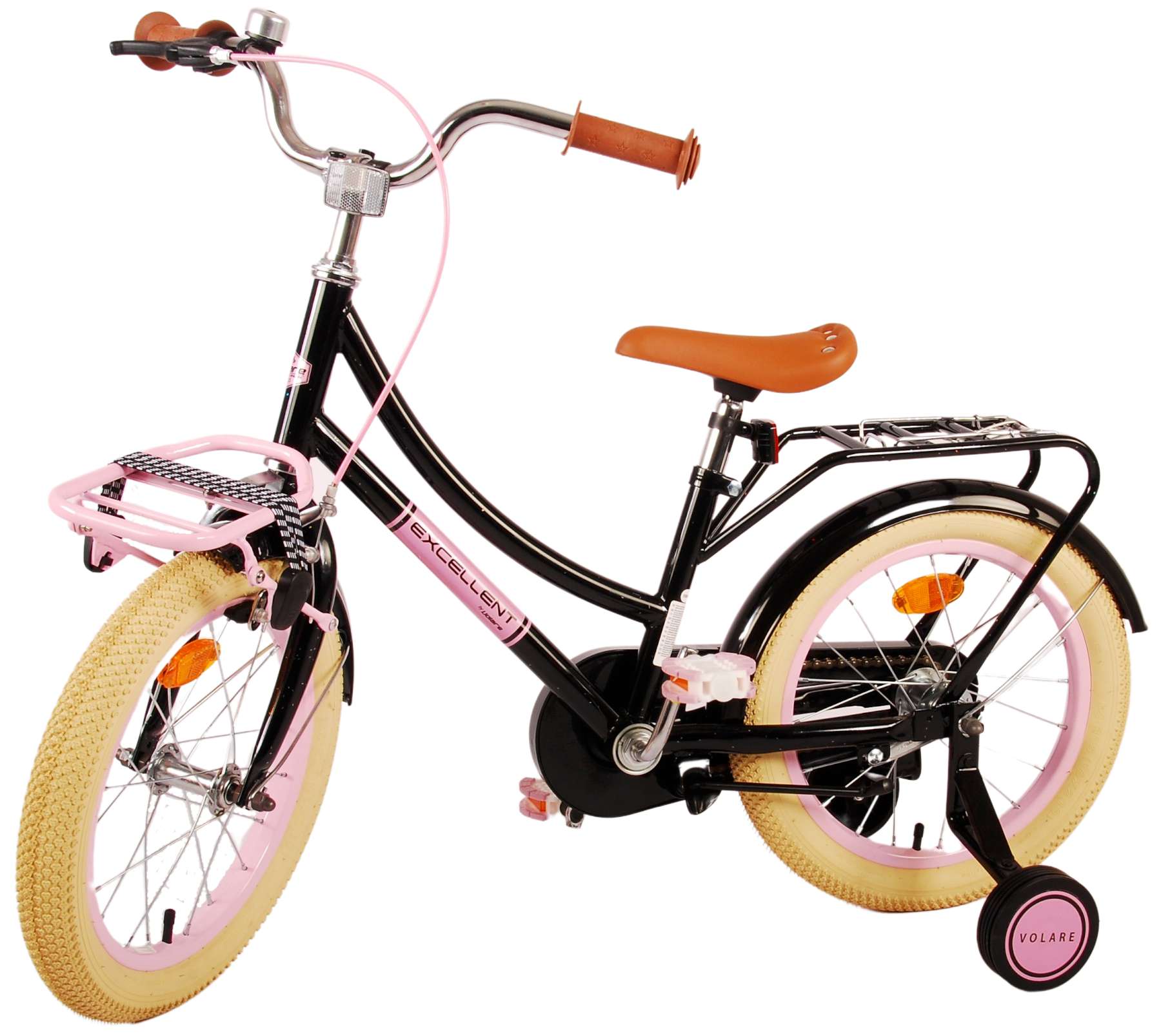 Kinderfahrrad Excellent Fahrrad für Mädchen 16 Zoll Kinderrad Schwarz