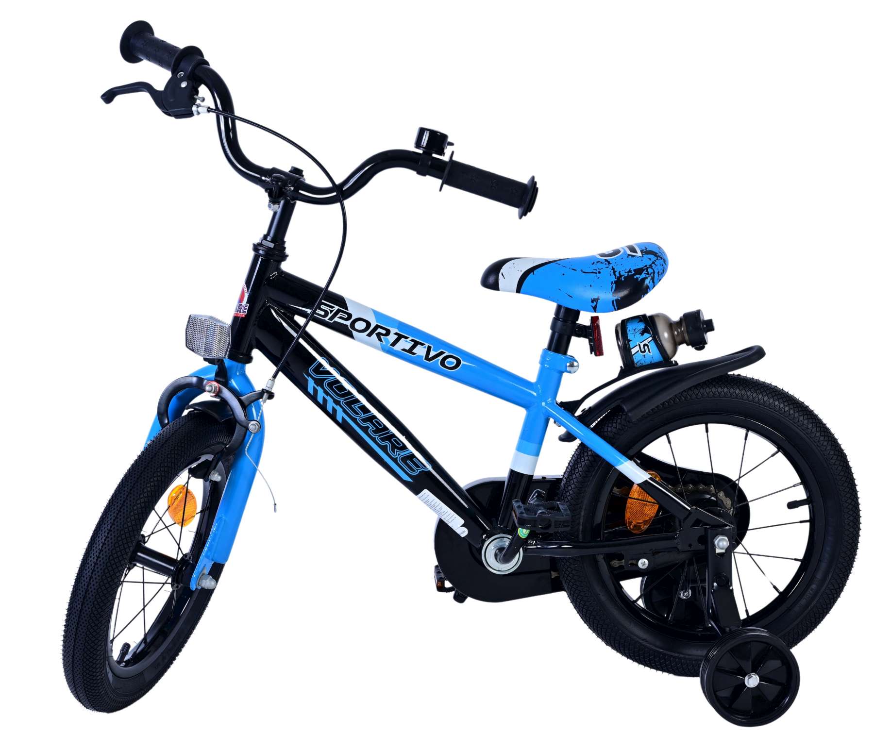 Kinderfahrrad Sportivo für Jungen 14 Zoll Kinderrad Schwarz Blau