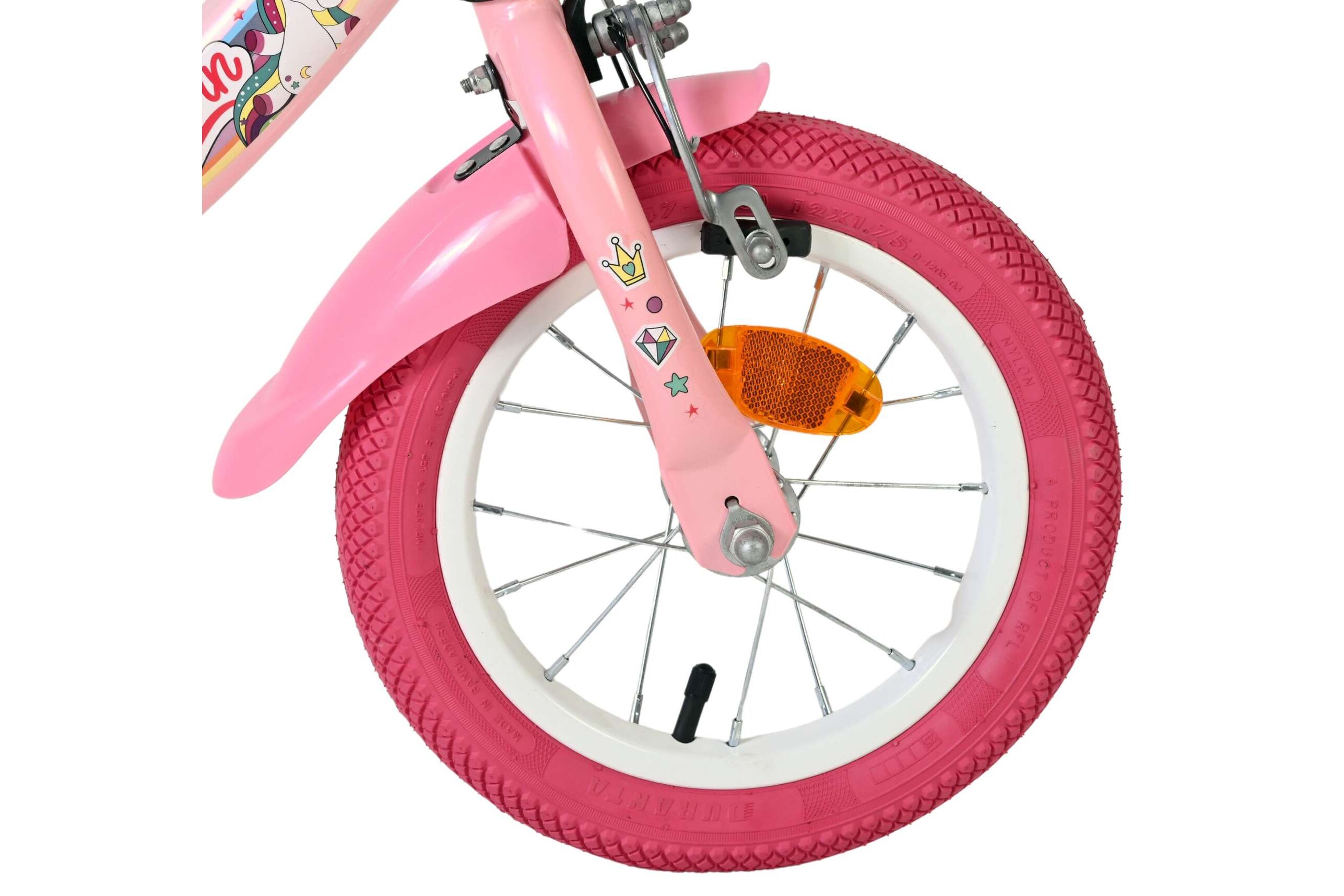 Kinderfahrrad Unicorn für Mädchen 12 Zoll Kinderrad in Rosa, Zwei Handbremsen Kinderfahrrad Unicorn für Mädchen 12 Zoll Kinderrad in Rosa, Zwei Handbremsen