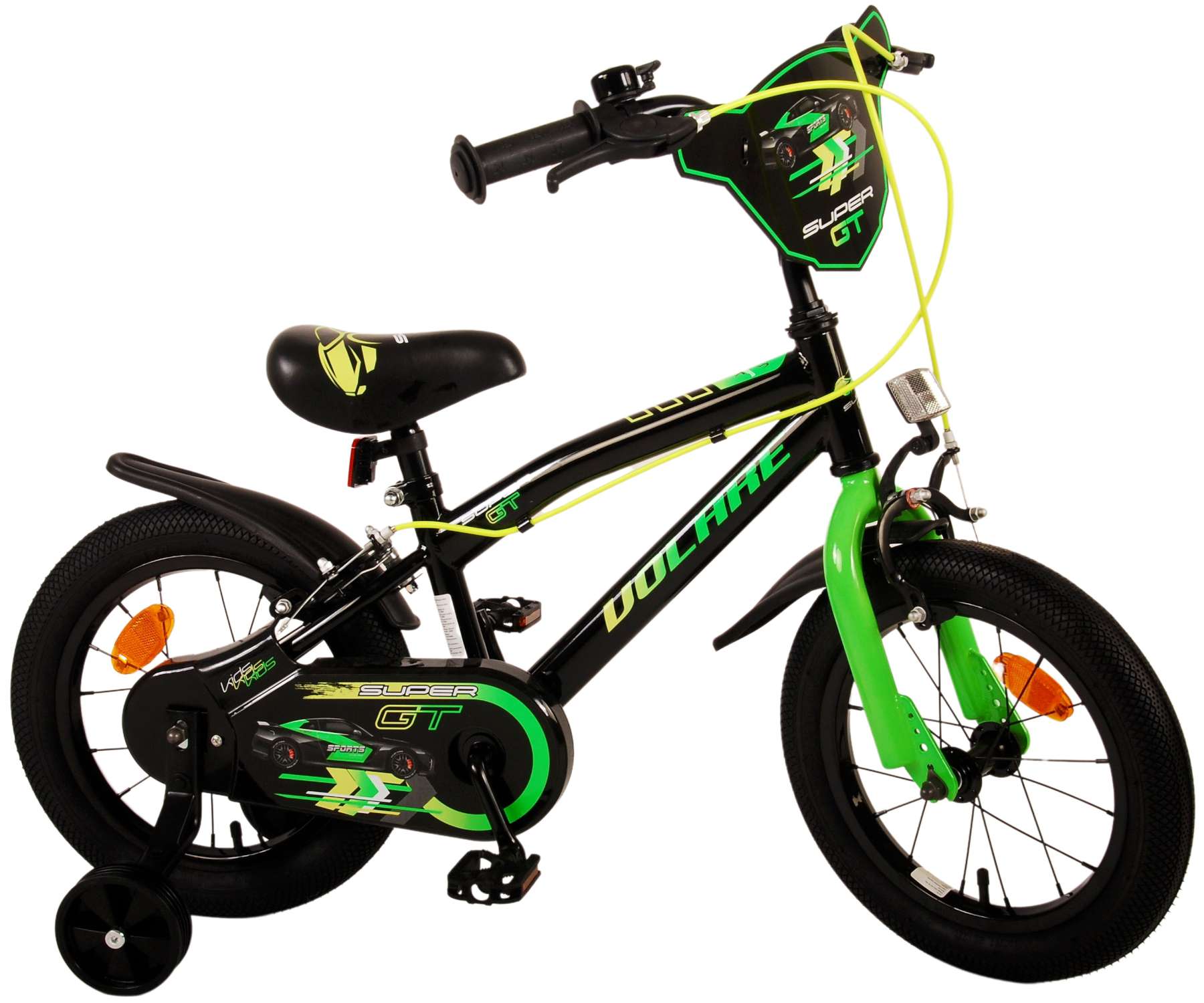Kinderfahrrad Super GT für Jungen 14 Zoll Kinderrad in Grün Fahrrad