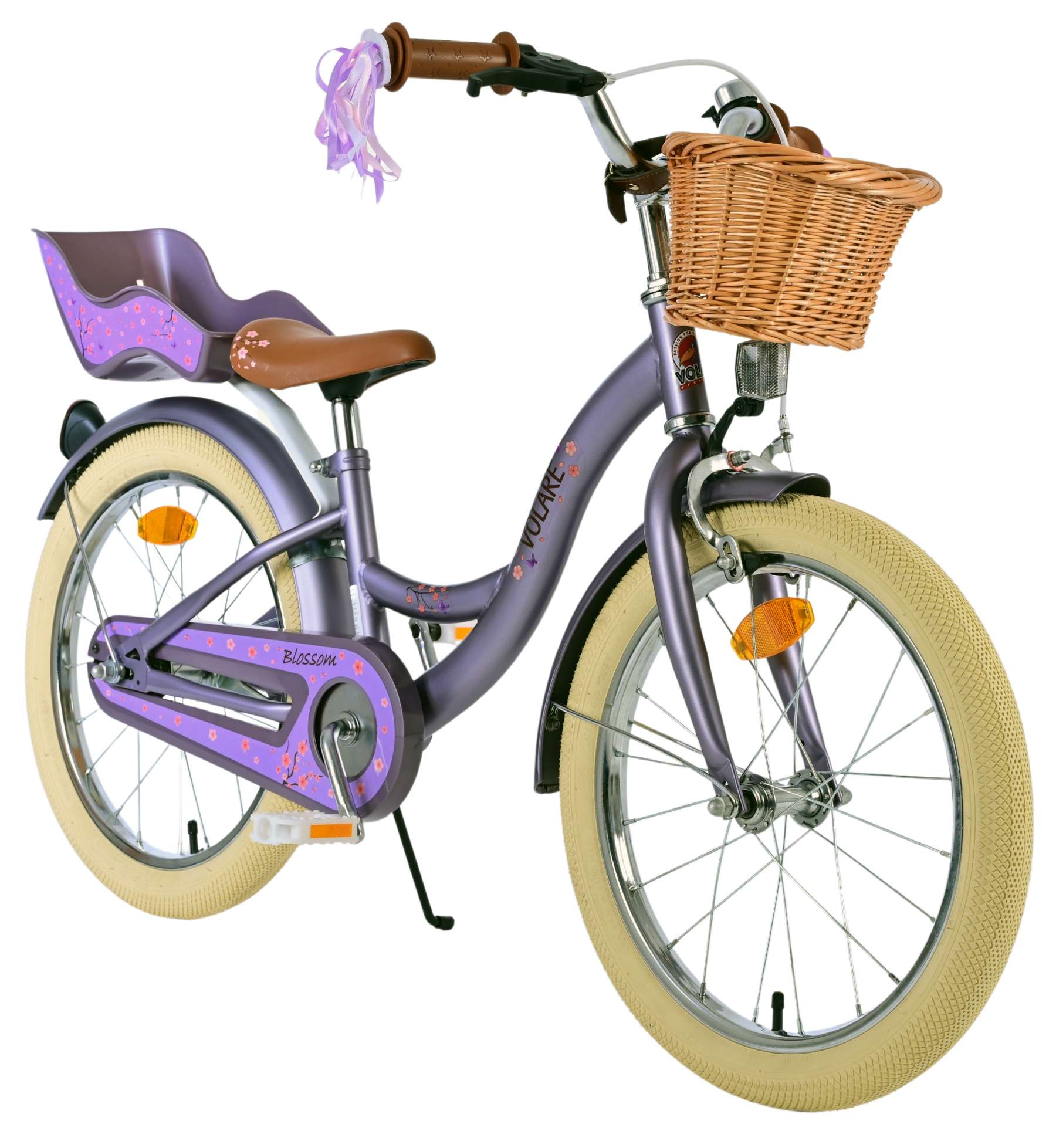 Kinderfahrrad Blossom Fahrrad für Mädchen 18 Zoll Kinderrad in Lila