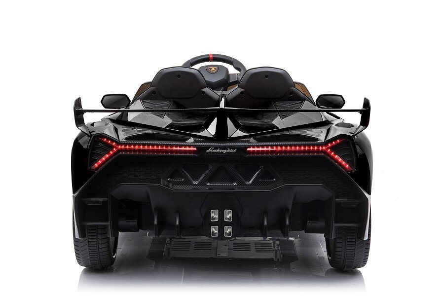 ES-Toys Kinderfahrzeug – Elektro Auto „Lamborghini Veneno 615B“ – lizenziert – 12V7AH, 4 Motoren- 2,4Ghz Fernsteuerung, MP3, Ledersitz+EVA – Pink
