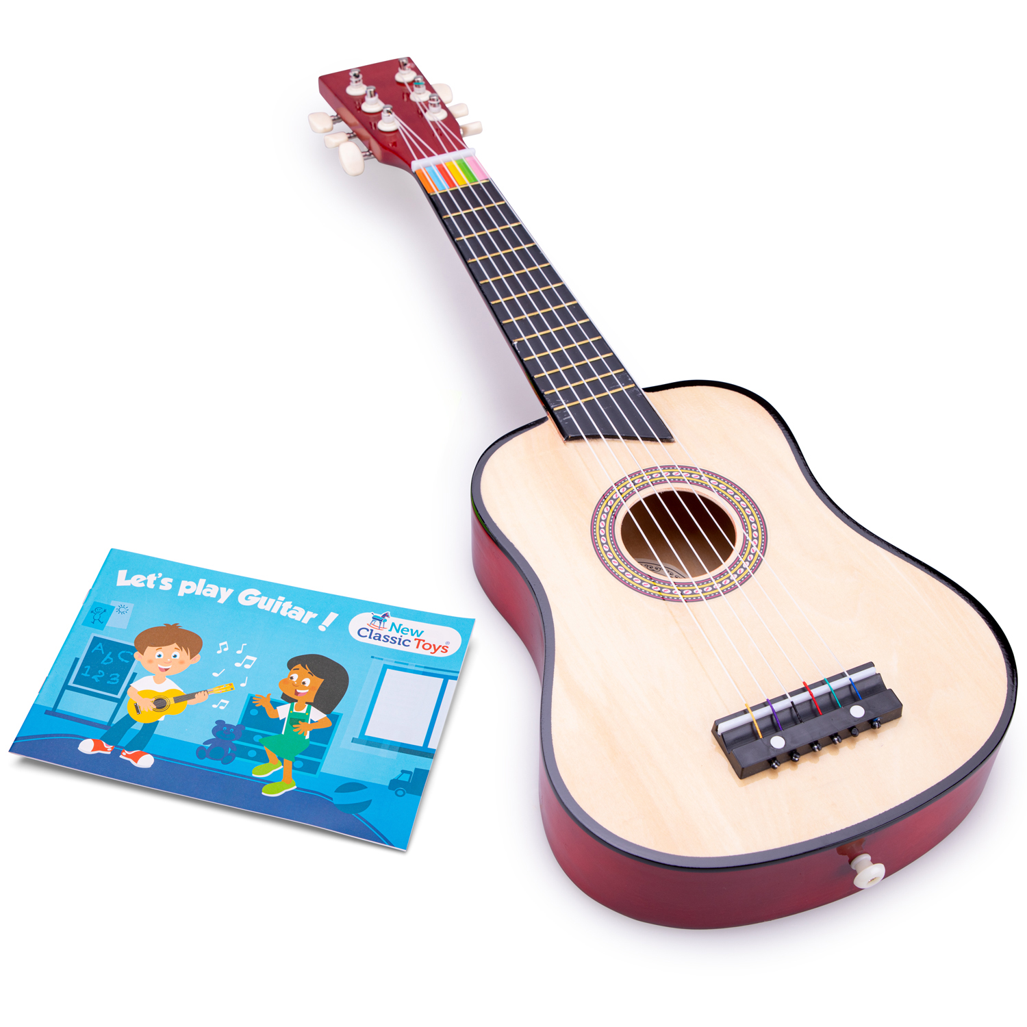 Gitarre de Luxe Kindergitarre aus Holz Kinderinstrument Musikspielzeug