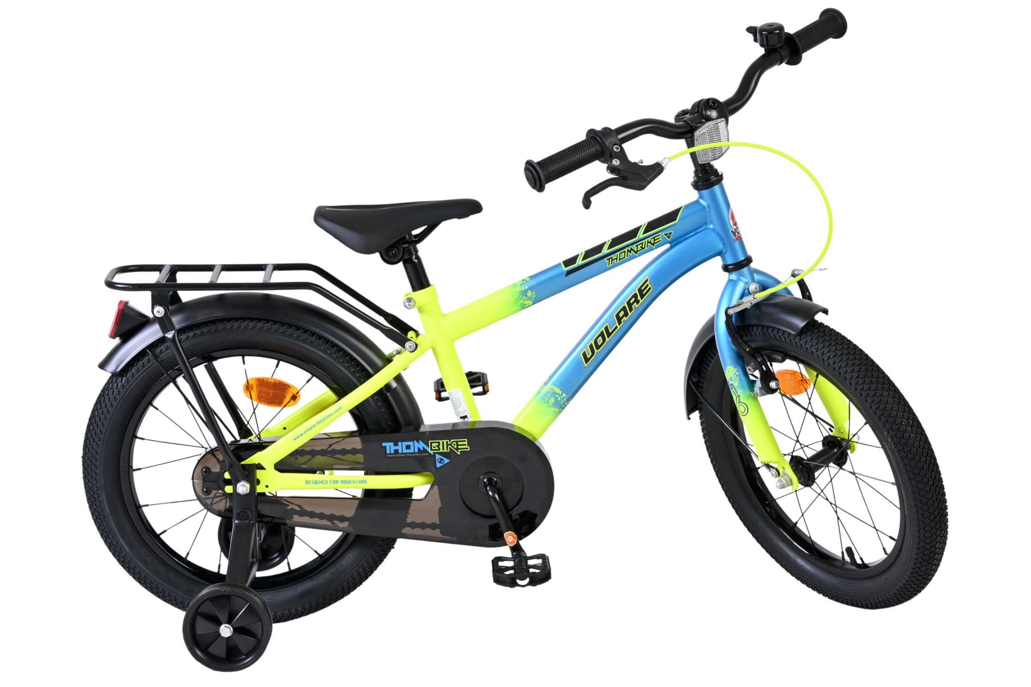 Volare Kinderfahrrad Thombike für Jungen 16 Zoll Kinderrad in Blau-Gelb