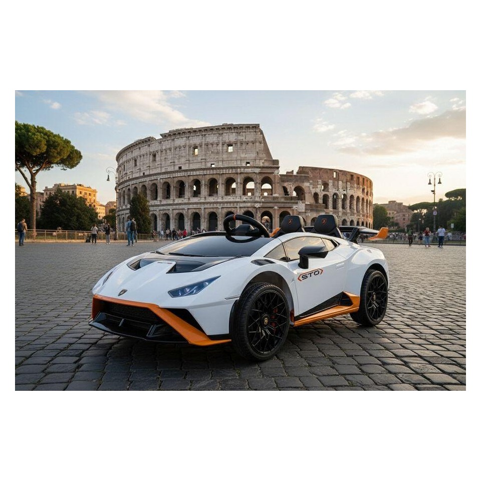 ES-Toys Elektro Kinderauto „Lamborghini Huracan STO Drift“ – lizenziert – 24V Akku, 2 Motoren- 2,4Ghz Fernsteuerung, MP3, Ledersitz+EVA – Weiss ES-Toys Elektro Kinderauto „Lamborghini Huracan STO Drift“ – lizenziert – 24V Akku, 2 Motoren- 2,4Ghz Fernsteuerung, MP3, Ledersitz+EVA – Weiss