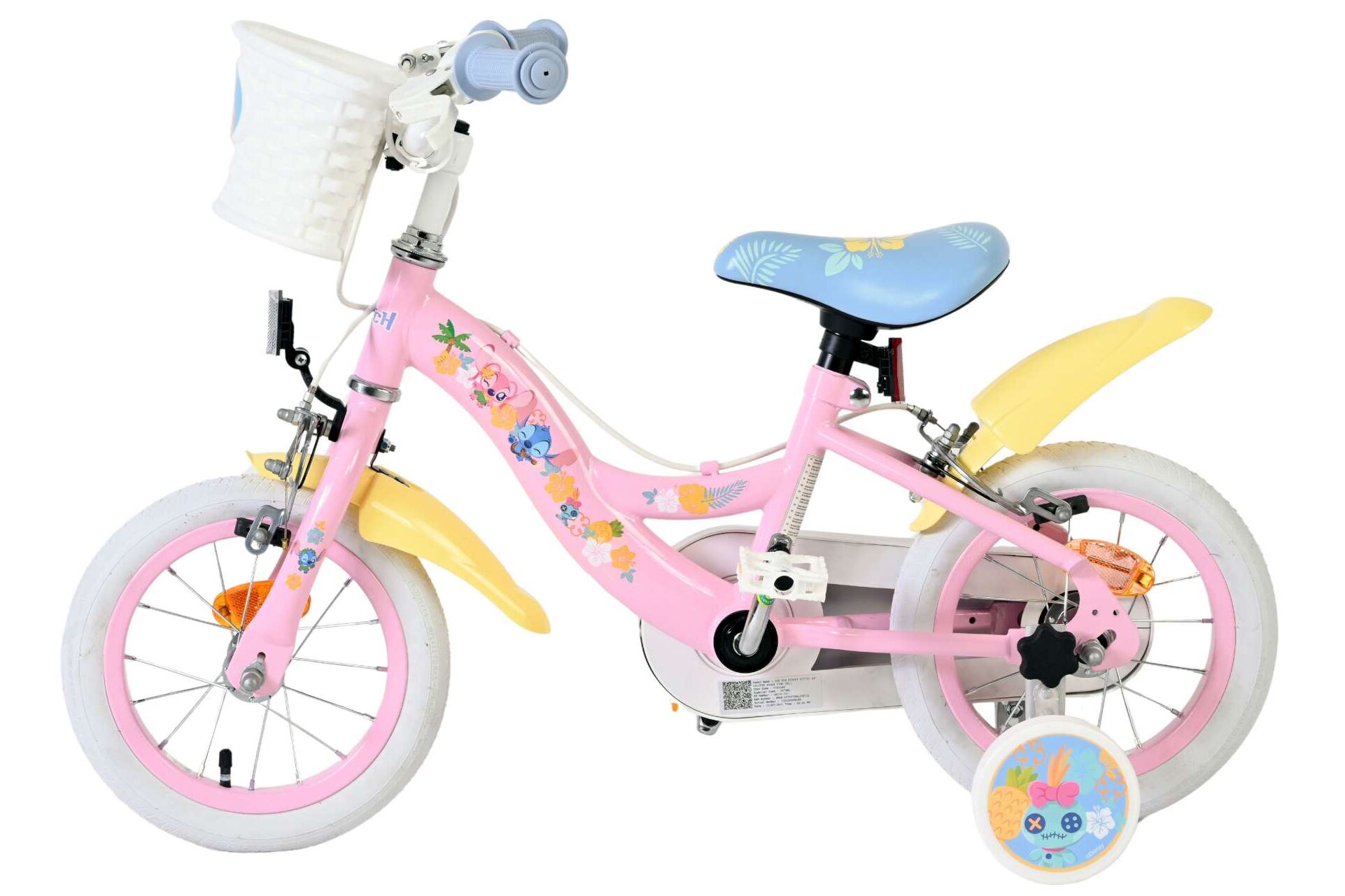 Volare Kinderfahrrad Koala für Mädchen 12 Zoll Kinderrad in Rosa, Zwei Handbremsen