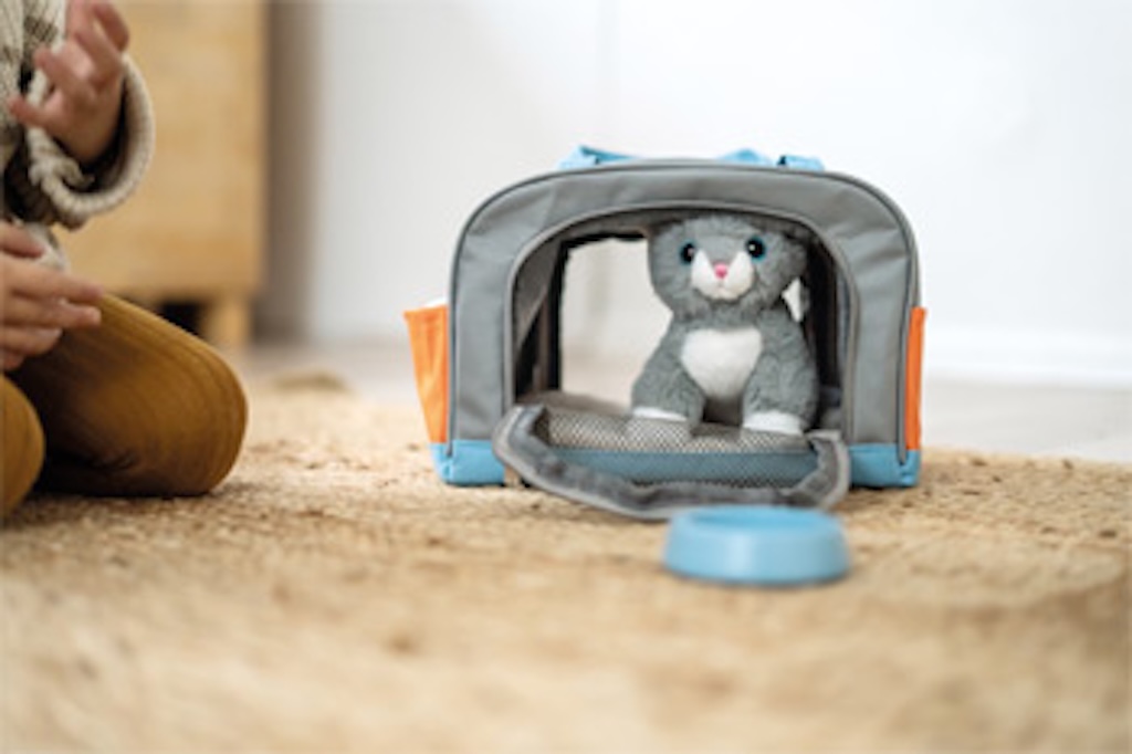 Katze mit Tasche und Pflege-Set Katze mit Tasche und Pflege-Set
