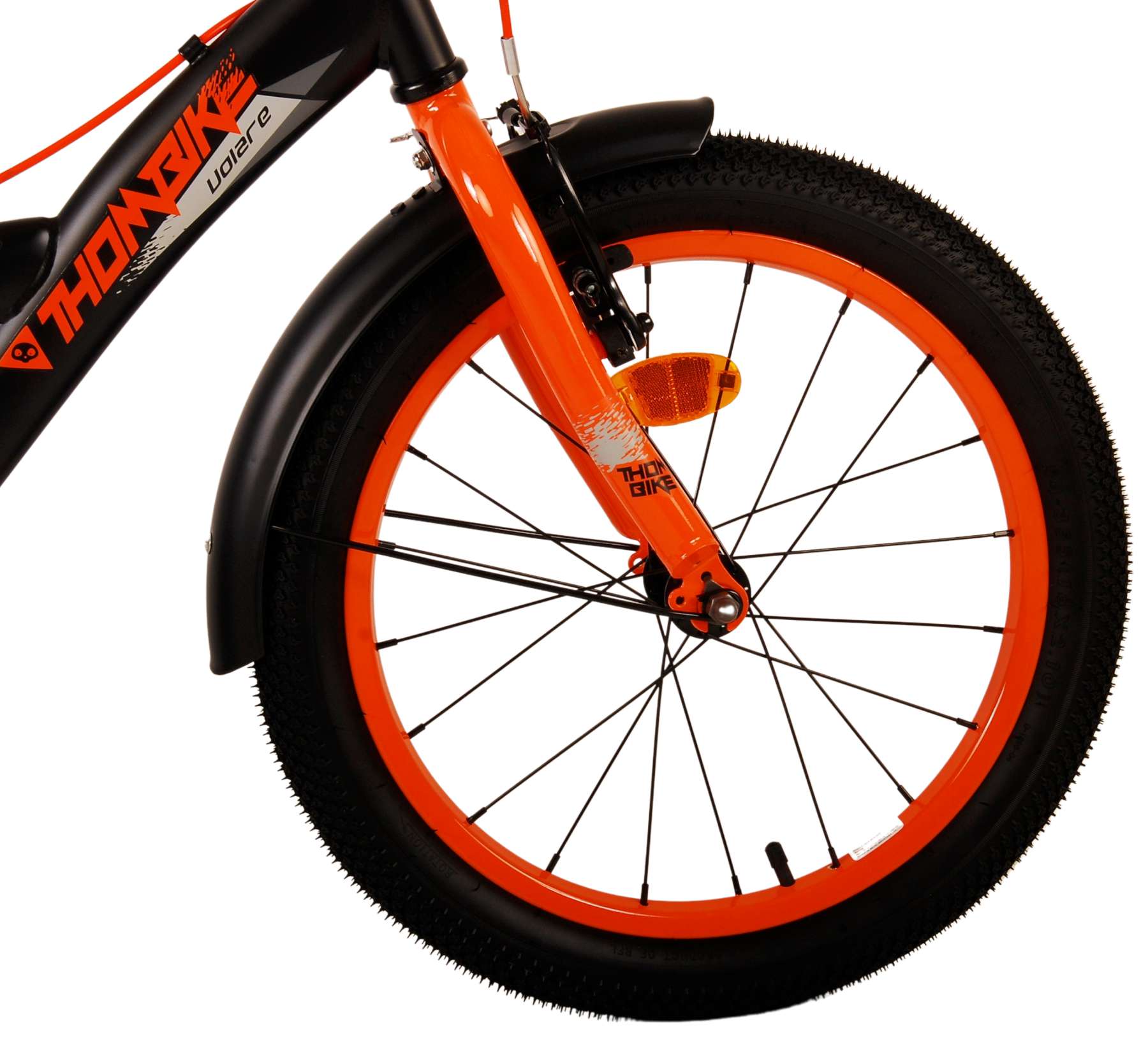 Kinderfahrrad Thombike für Jungen 18 Zoll Kinderrad in Schwarz Orange