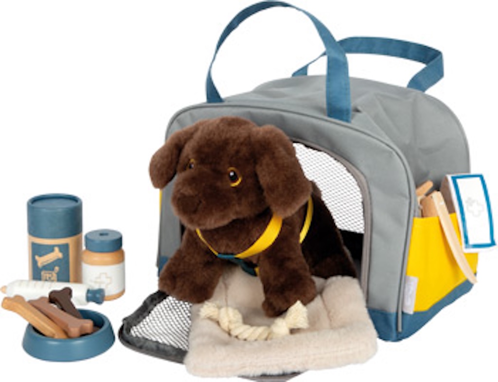 Hund mit Tasche und Pflege-Set Hund mit Tasche und Pflege-Set