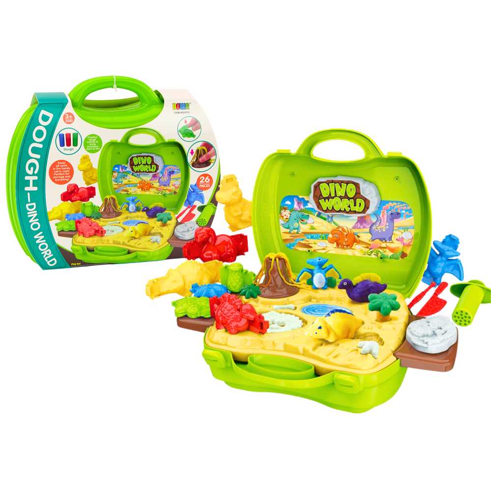 Knete Set Dino mit Zubehör, Knetewerkzeug Spielknete