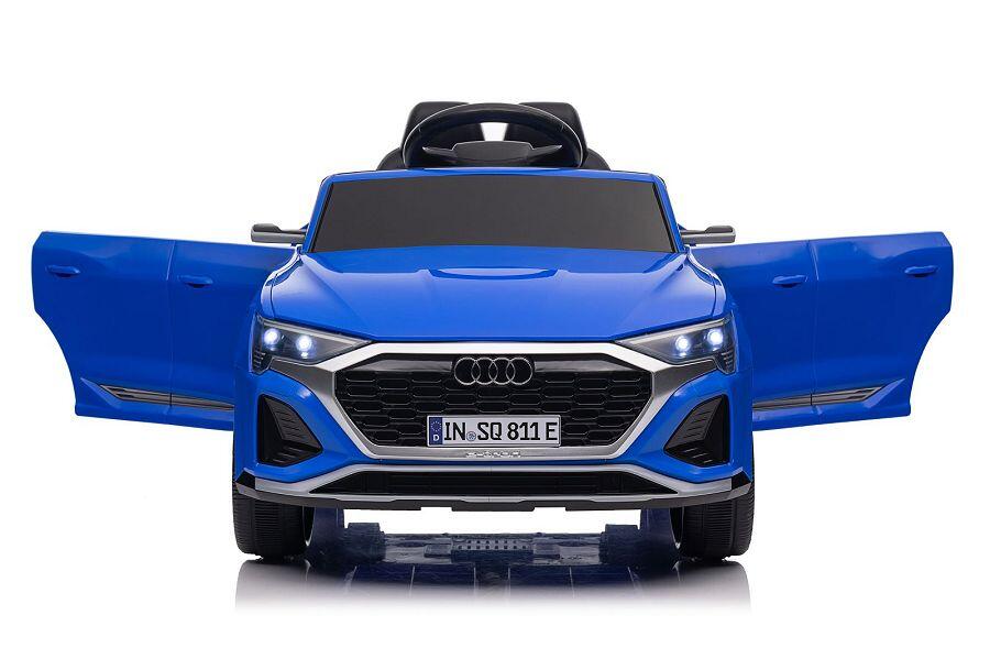 ES-Toys Kinderfahrzeug – Elektro Auto „Audi SQ8“ – lizenziert – 12V Akku und 2 Motoren- 2,4Ghz + MP3 + Leder + EVA – Blau