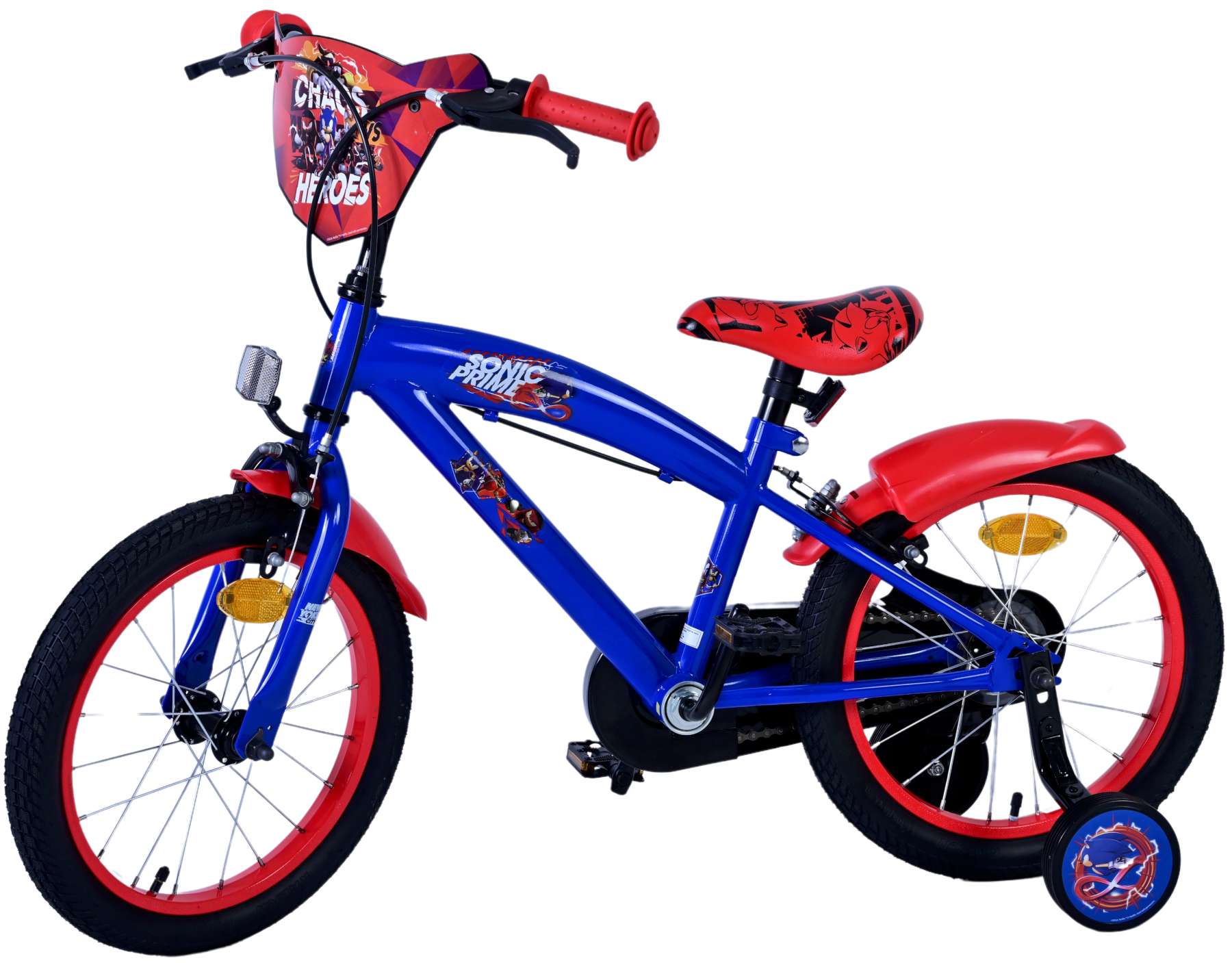 Kinderfahrrad Sonic Prime Fahrrad Jungen 16 Zoll Kinderrad in Blau Rot