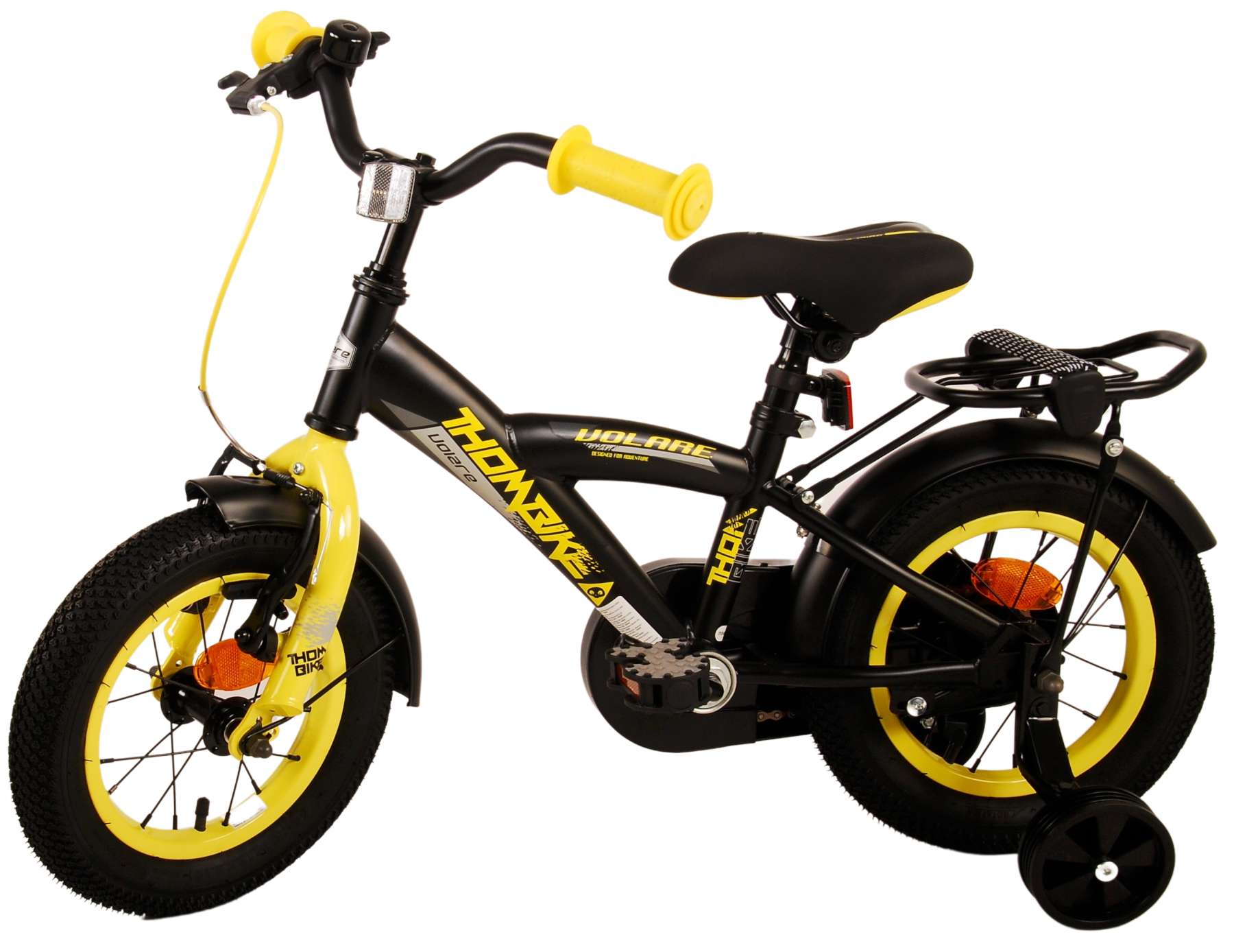 Kinderfahrrad Thombike für Jungen 12 Zoll Kinderrad in Schwarz Gelb